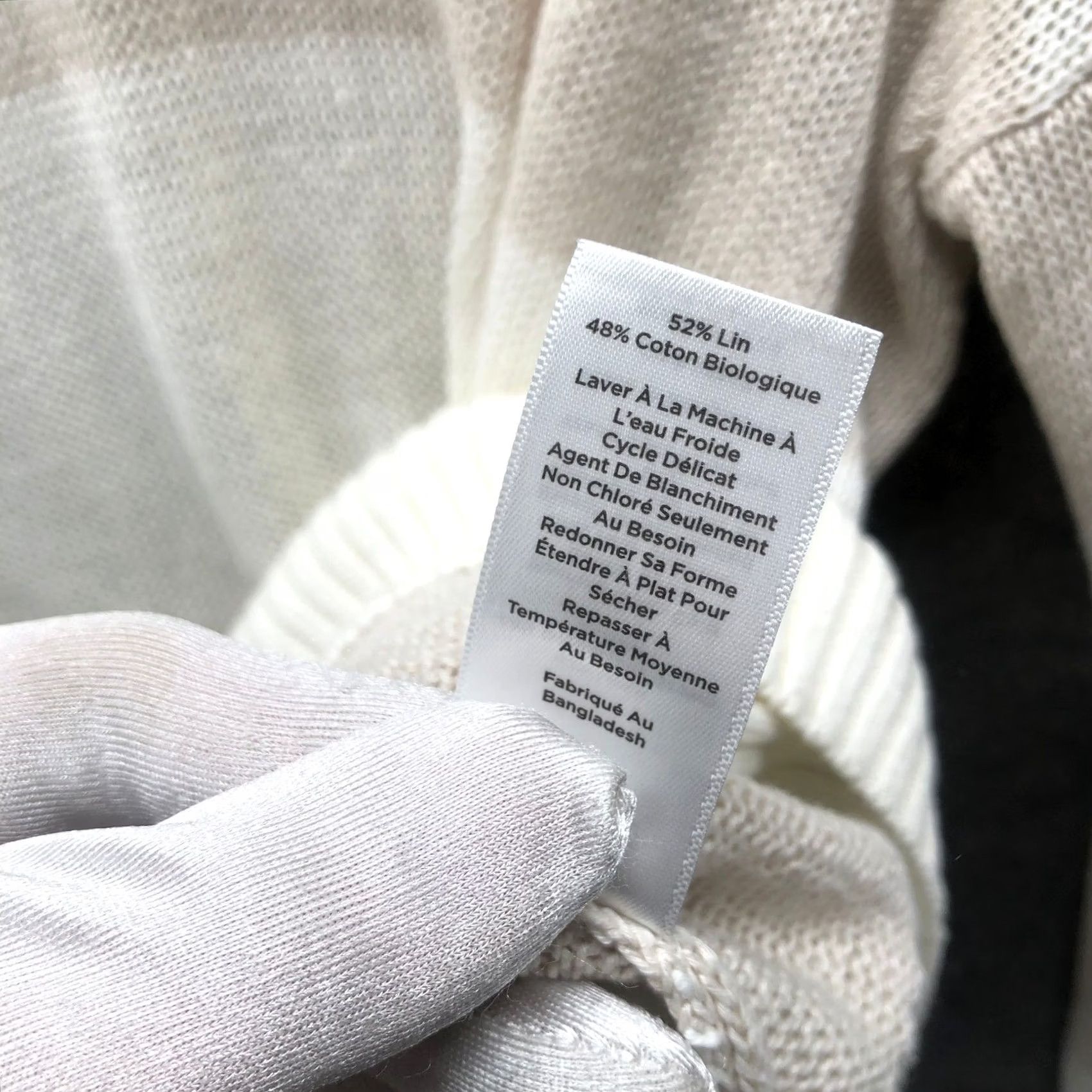Vintage Haven Well Within Organic Cotton Linen Polo Sweater Womens L Ivory Tan Collared Shirt Size L / US 10 / IT 46 - 7 Thumbnail