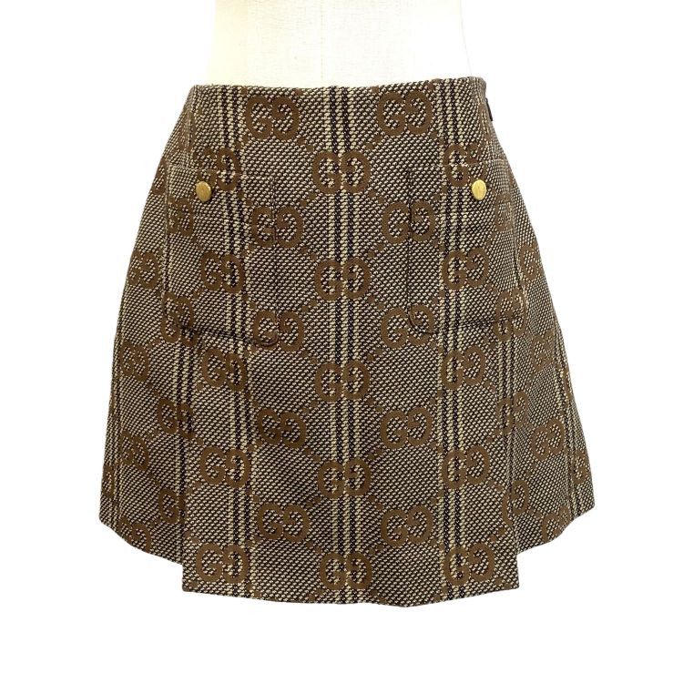 Gucci Gucci GG Logo Wool Skirt Size 42 Size 28" / US 6 / IT 42 - 1 Thumbnail