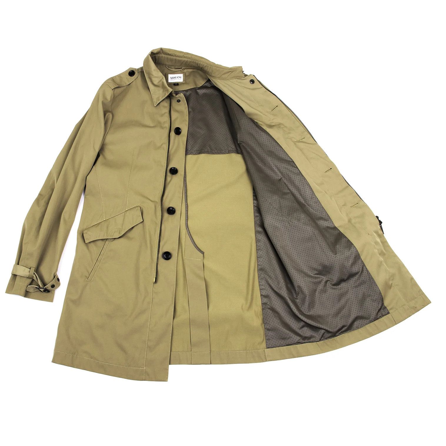 Armani Collezioni Zip Coat in Beige Size 50 Size US XXS / EU 40 - 11 Thumbnail