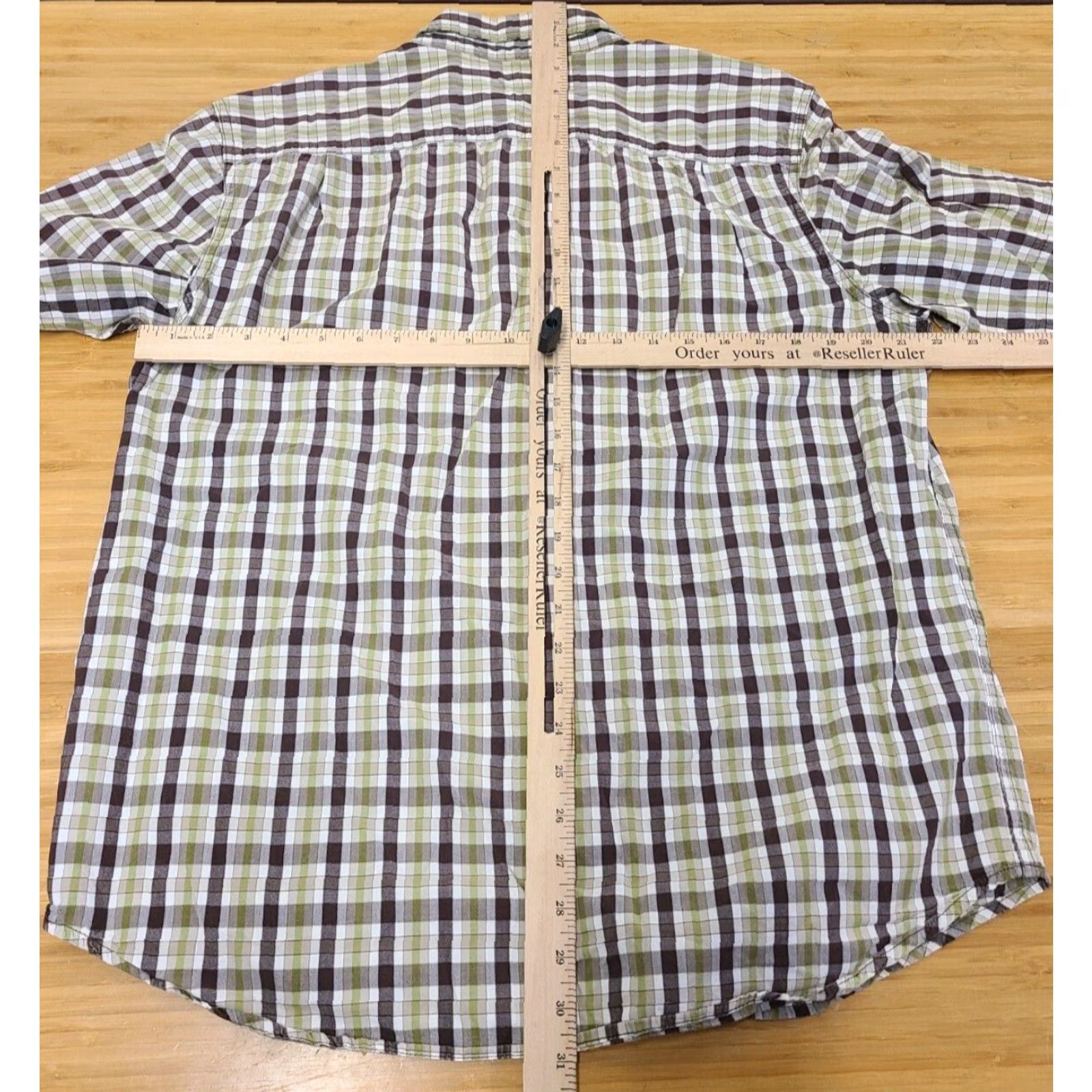 Carhartt Carhartt Shirt Men L Relaxed Button-Down Plaid Cotton Green White Short Sleeve Embroidered Logo USA Size US L / EU 52-54 / 3 - 6 Thumbnail