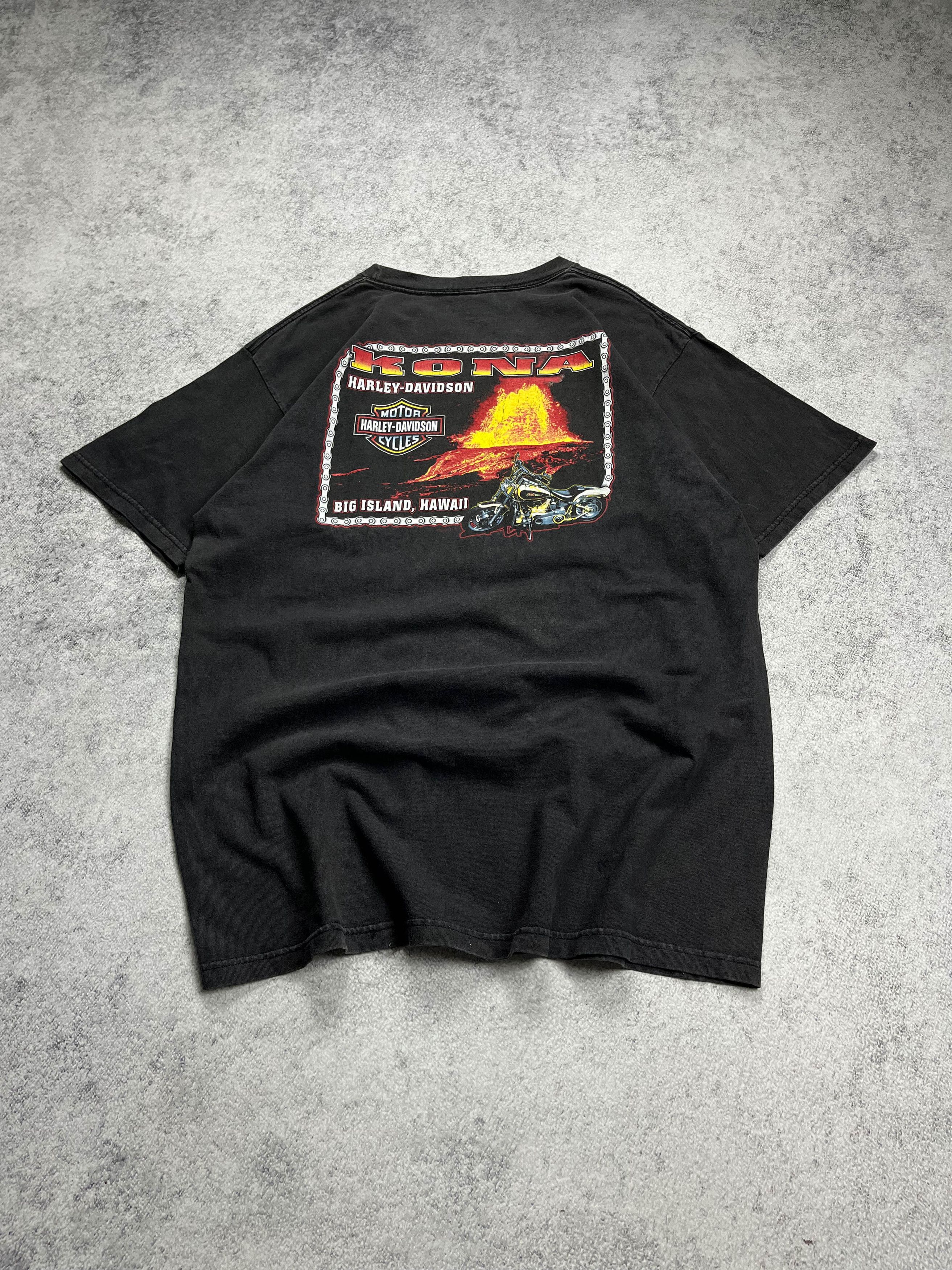 image of Vintage Made In Usa Harley Davidson Faded Tee Kona in Faded Black, Men's (Size XL)