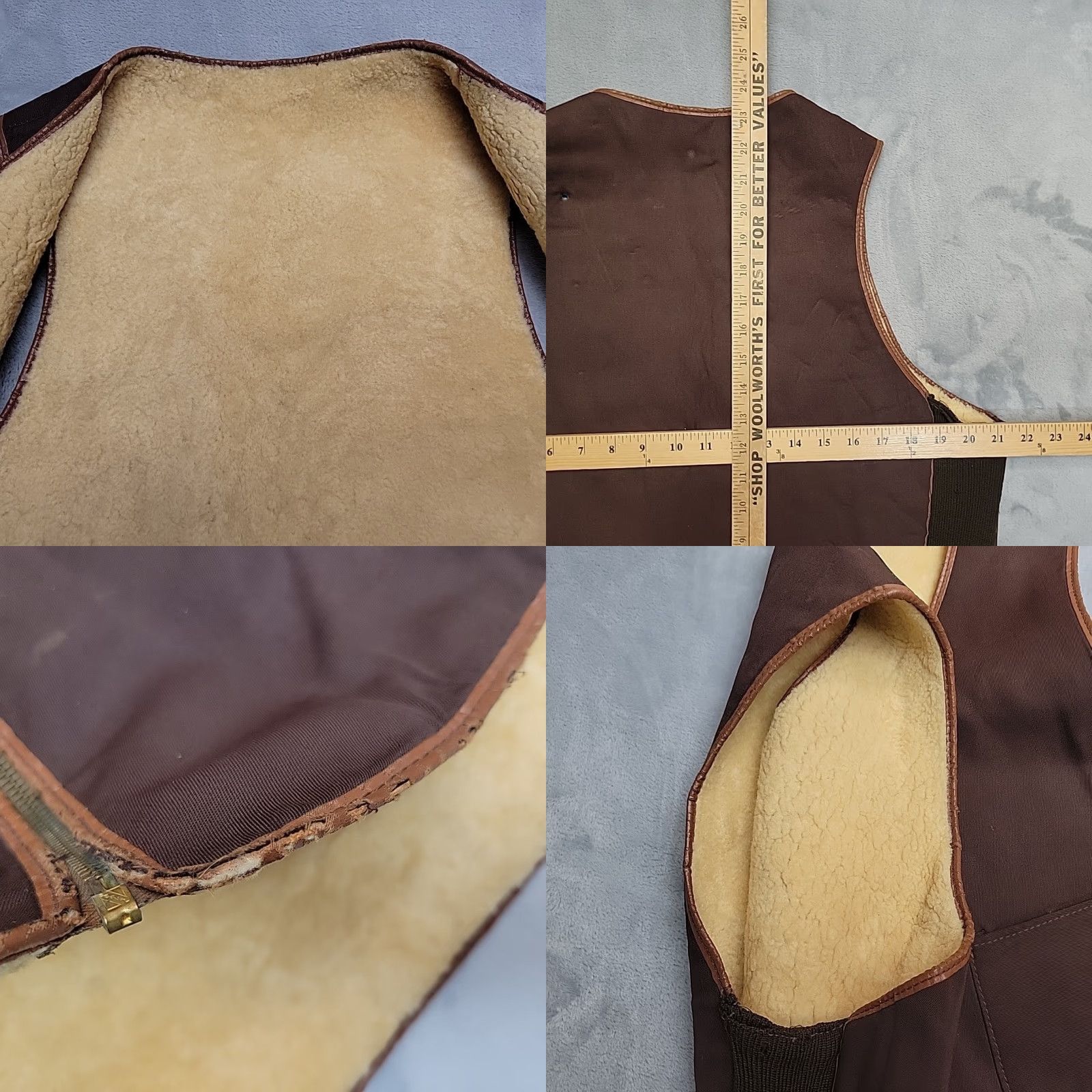Vintage VINTAGE Shearling Vest Mens M Brown Wool Lining Western Ranch Workwear 70s Zip Zipper Cowboys Cowboys Mens Size US M / EU 48-50 / 2 - 8 Thumbnail