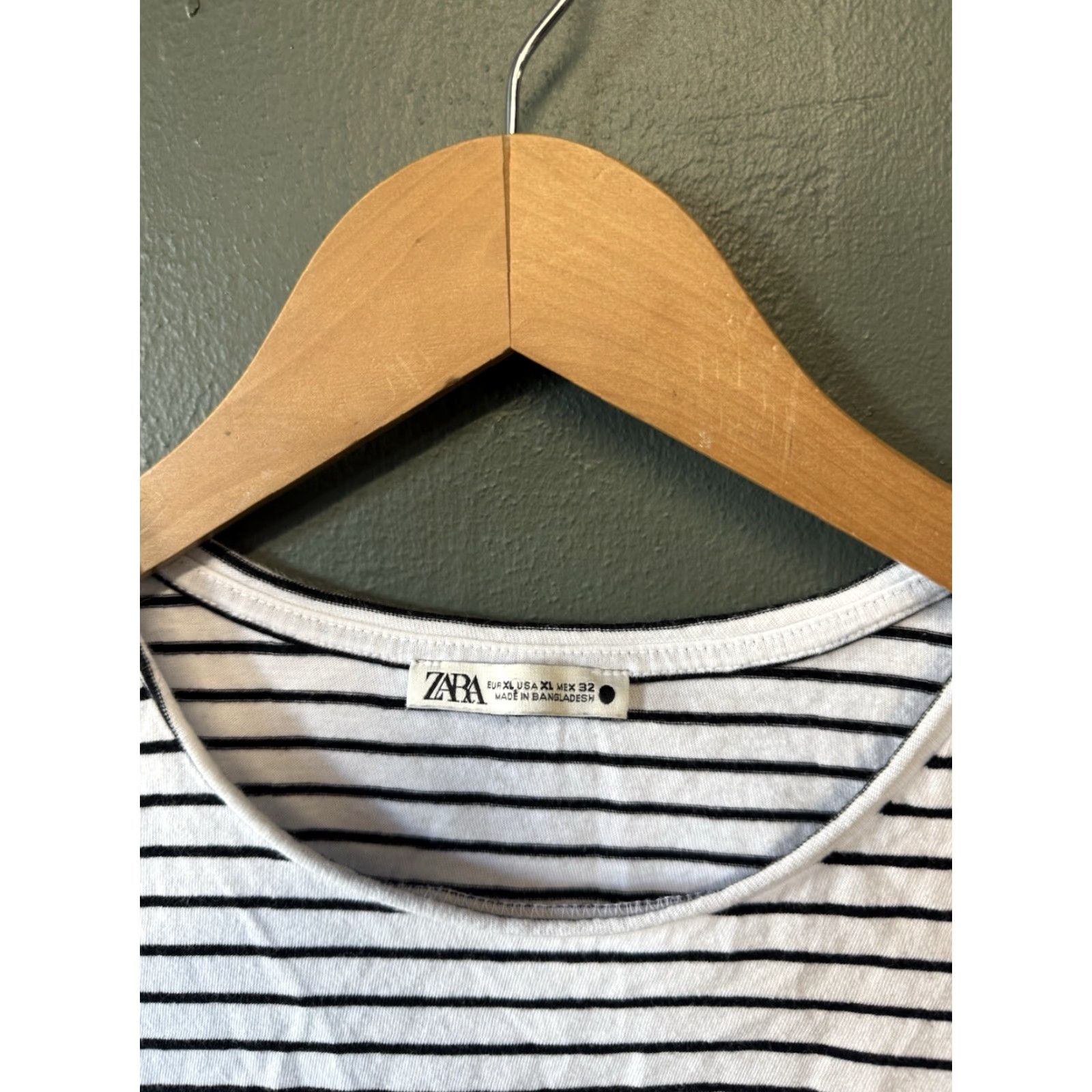 Zara Zara Cropped Shirt White Short Sleeve Striped T-Shirt Womens XL Size Size XL / US 12-14 / IT 48-50 - 3 Thumbnail