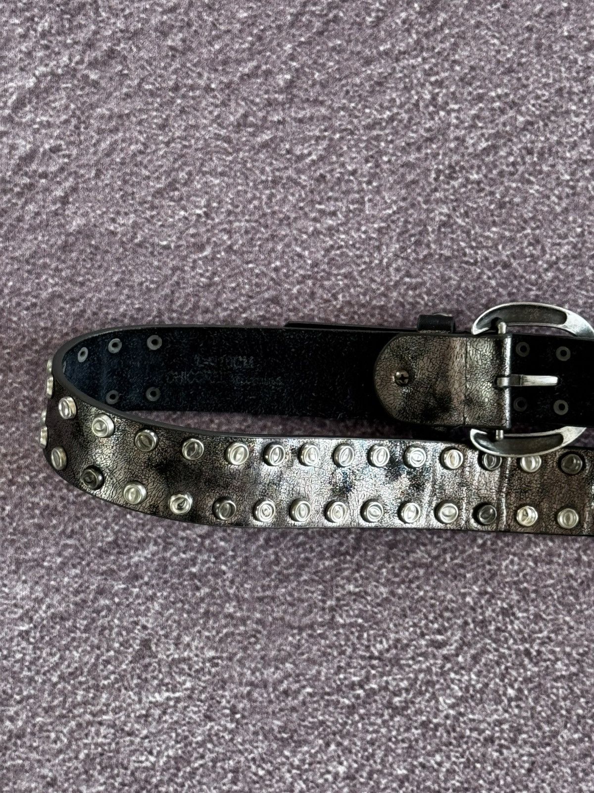 Japanese Brand Vintage Leather Studded Belt Black Metal Diesel style Size ONE SIZE - 8 Thumbnail