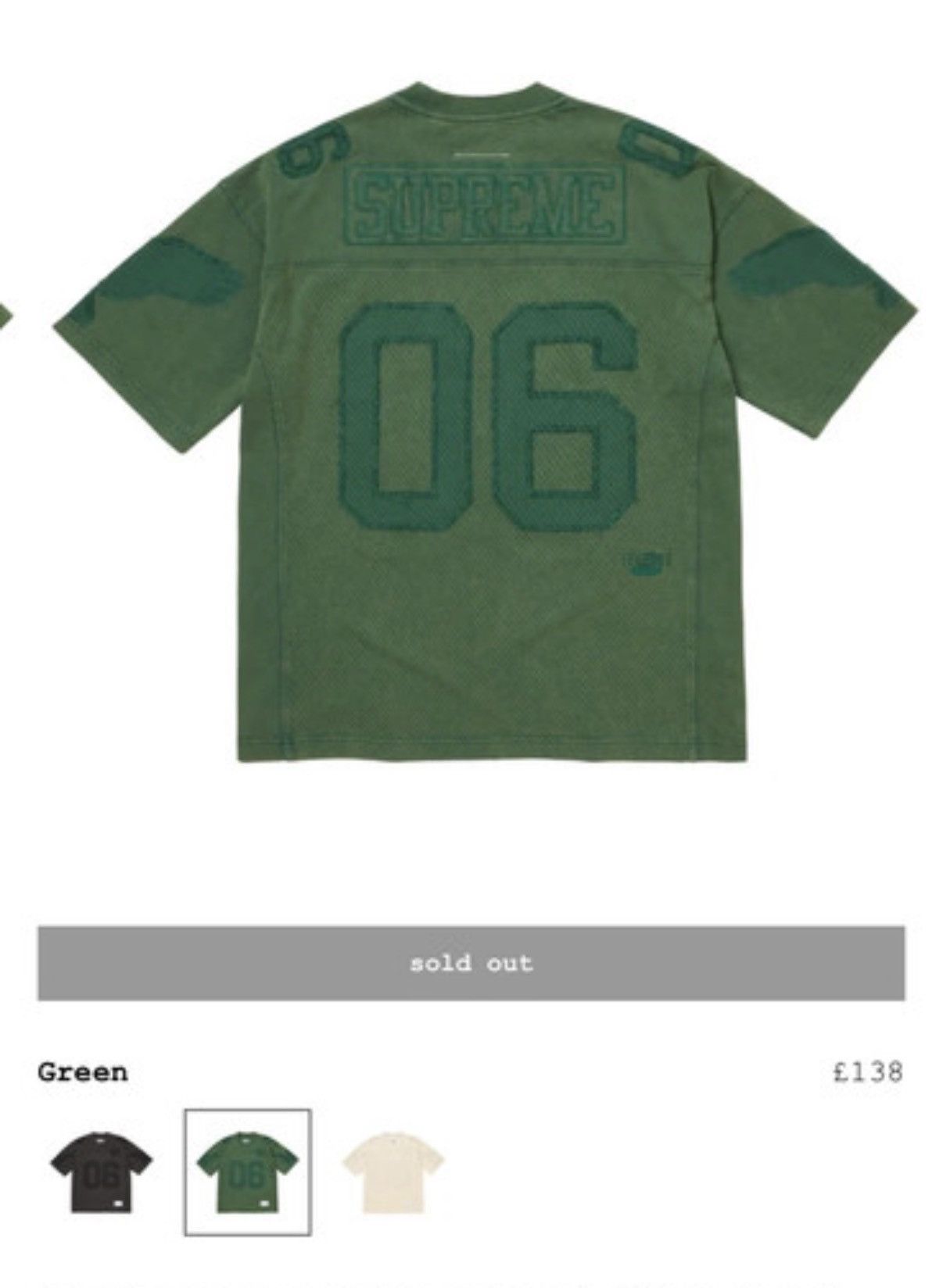 Maison Margiela × Supreme SUPREME X Maison margiela cotton football jersey SS26 -Green Size US L / EU 52-54 / 3 - 2 Thumbnail