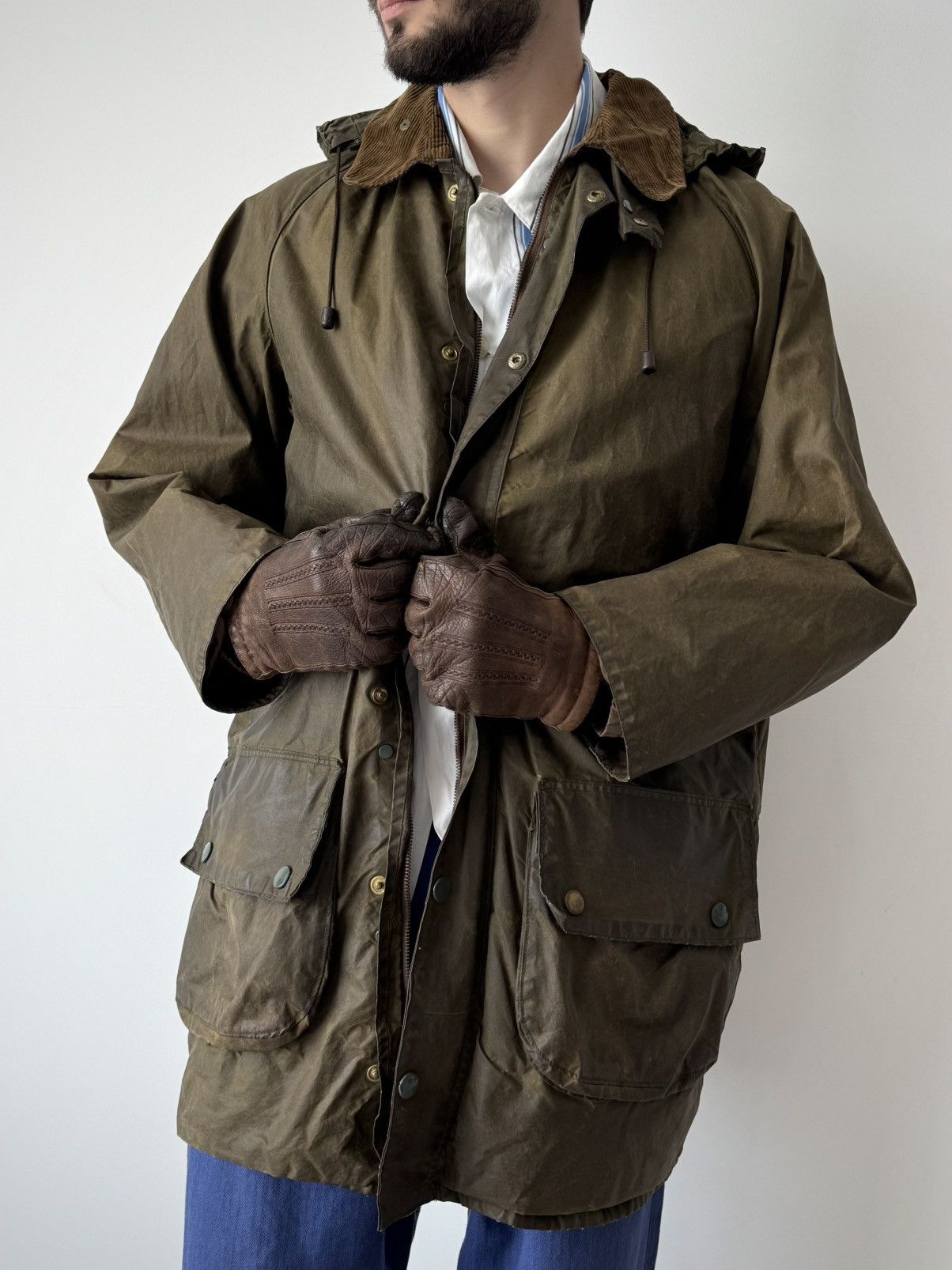 Barbour 1970s Vintage Barbour Gamefair Waxed Khaki Jacket With Lined Size US M / EU 48-50 / 2 - 1 Thumbnail