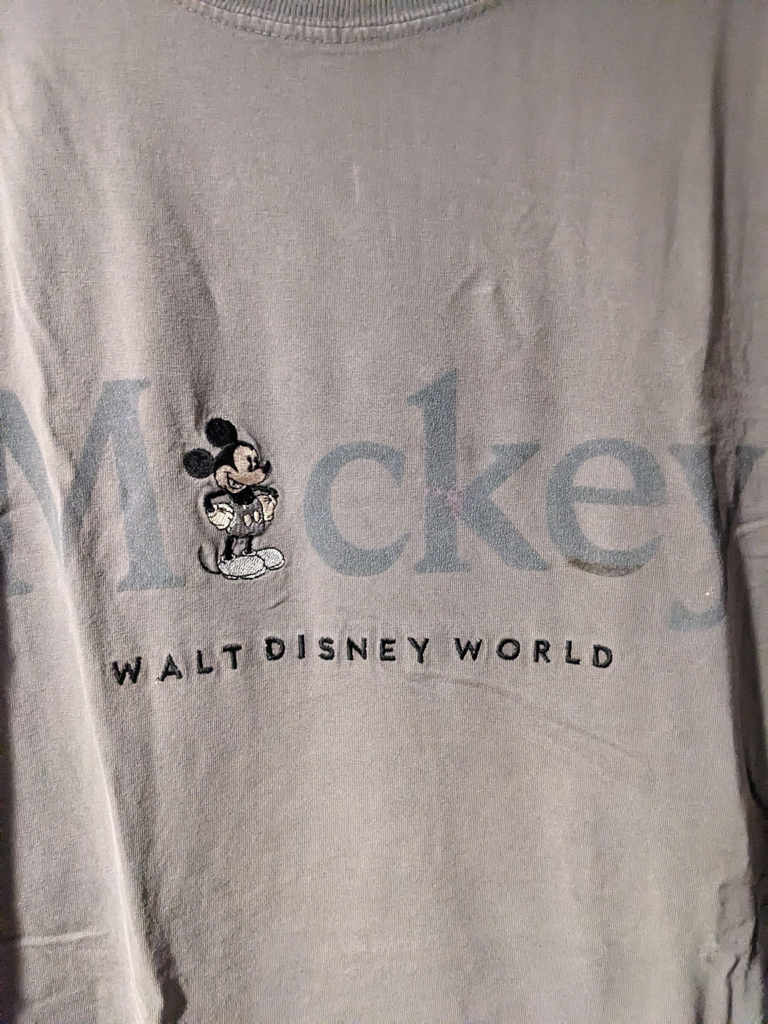 Disney × Vintage Vintage Y2K Mickey Mouse Disney World Gray XX-Large T-Shirt Size US XXL / EU 58 / 5 - 2 Thumbnail