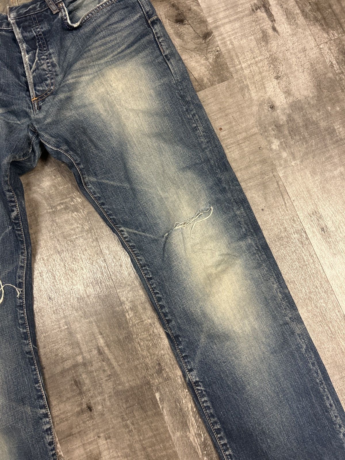 Dior Hedi Distressed Washed Blue Denim Size US 31 - 4 Thumbnail