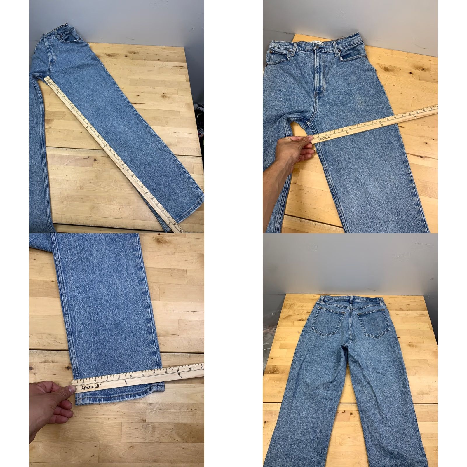 Abercrombie & Fitch Abercrombie & Fitch Jeans 29 Straight 90s Bohemian Love 5-Pocket Denim Blue Womens VINTAGE not used? Size 29" - 8 Thumbnail