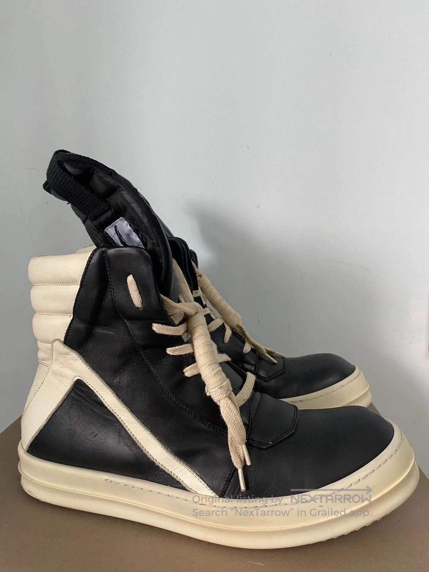 Rick Owens rick owens black leather high-top sneakers. Size US 10 / EU 43 - 3 Thumbnail