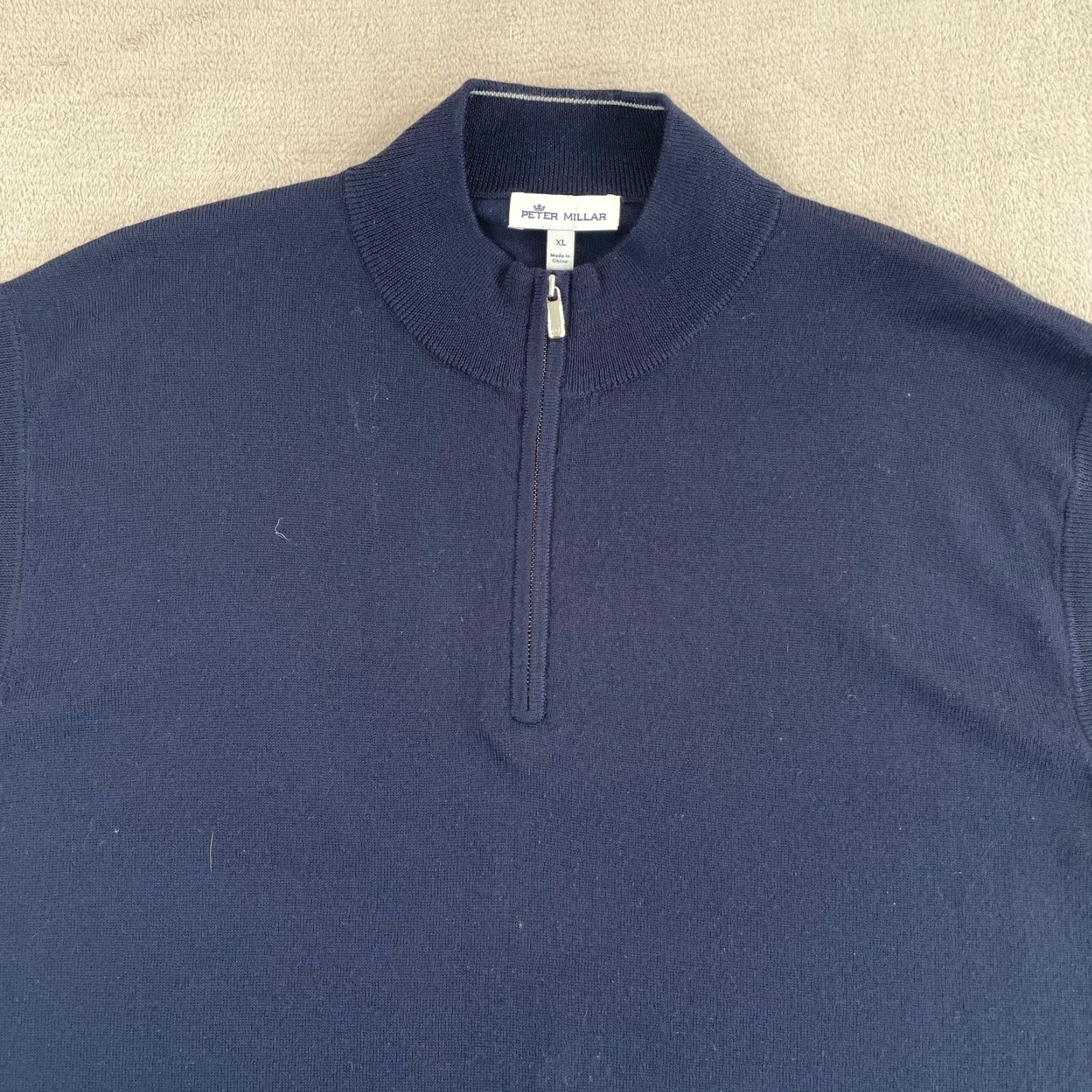 Peter Millar Peter Millar Crown Crafted Autumn Crest Quarter-Zip Vest Men XL Navy Merino Wool Size US XL / EU 56 / 4 - 3 Thumbnail