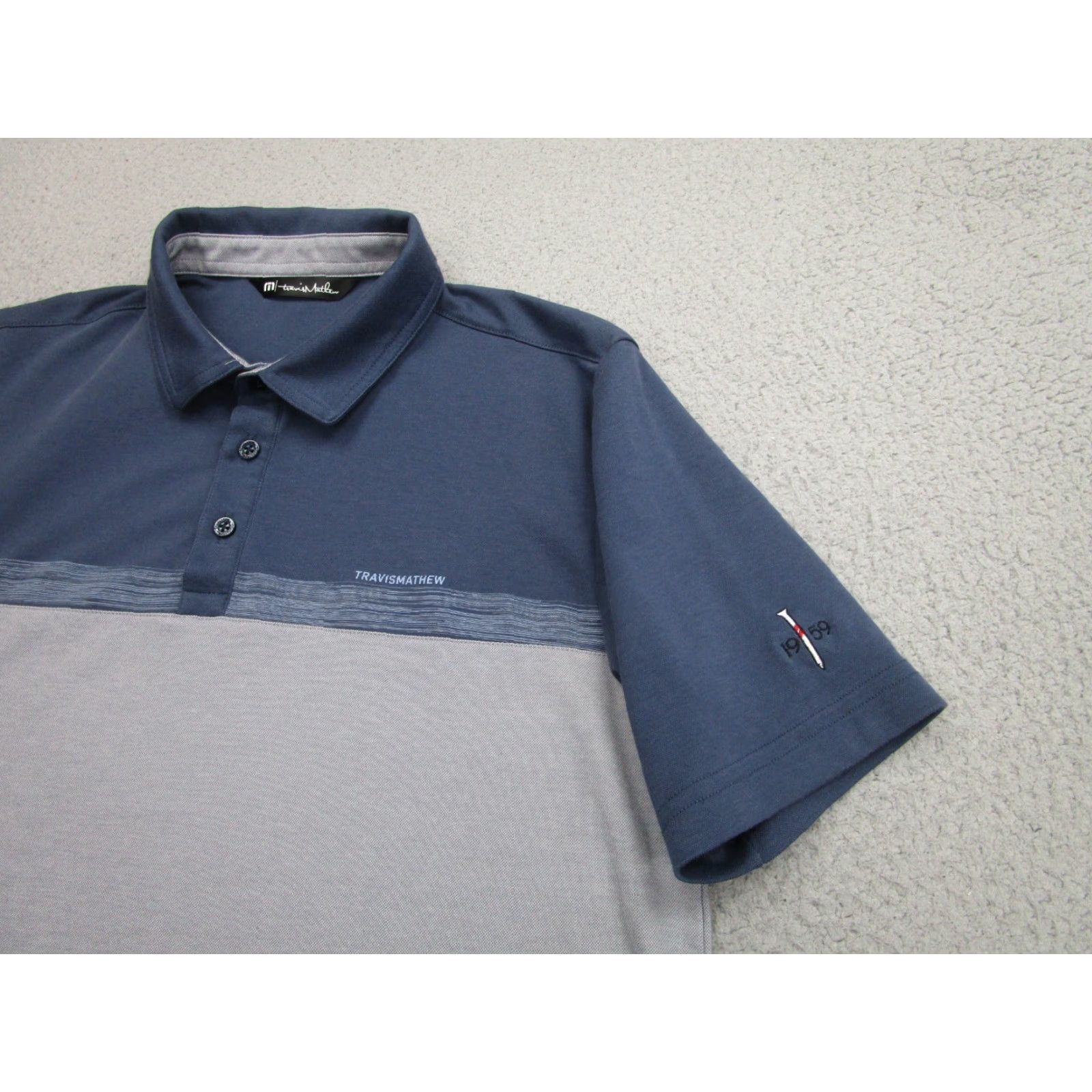 TravisMathew Travis Mathew Polo Shirt Mens M Blue Gray Golf Country Club 1959 Size US M / EU 48-50 / 2 - 2 Thumbnail