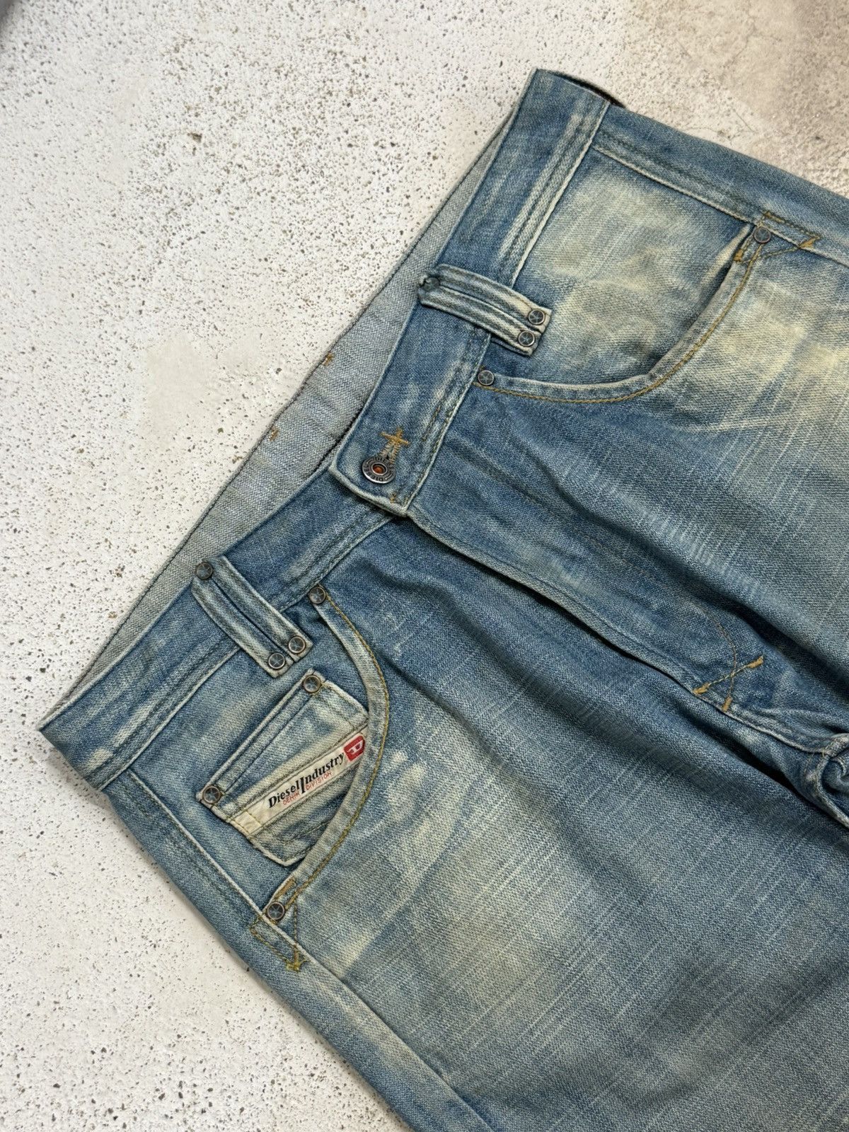 Diesel Wide Leg Diesel Industry Mudwash High OZ Denim Pants Size US 31 - 11 Thumbnail