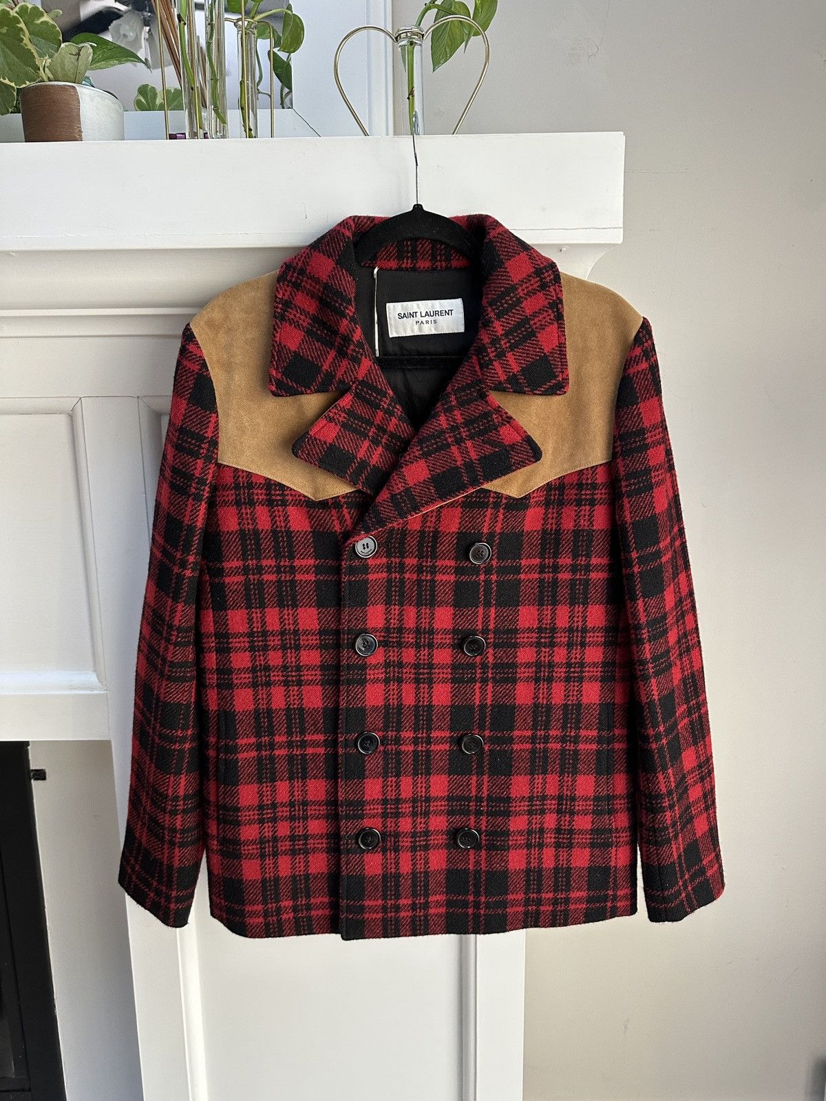 Saint Laurent Paris FW16 Western Flannel Caban Coat Size US S / EU 44-46 / 1 - 1 Thumbnail