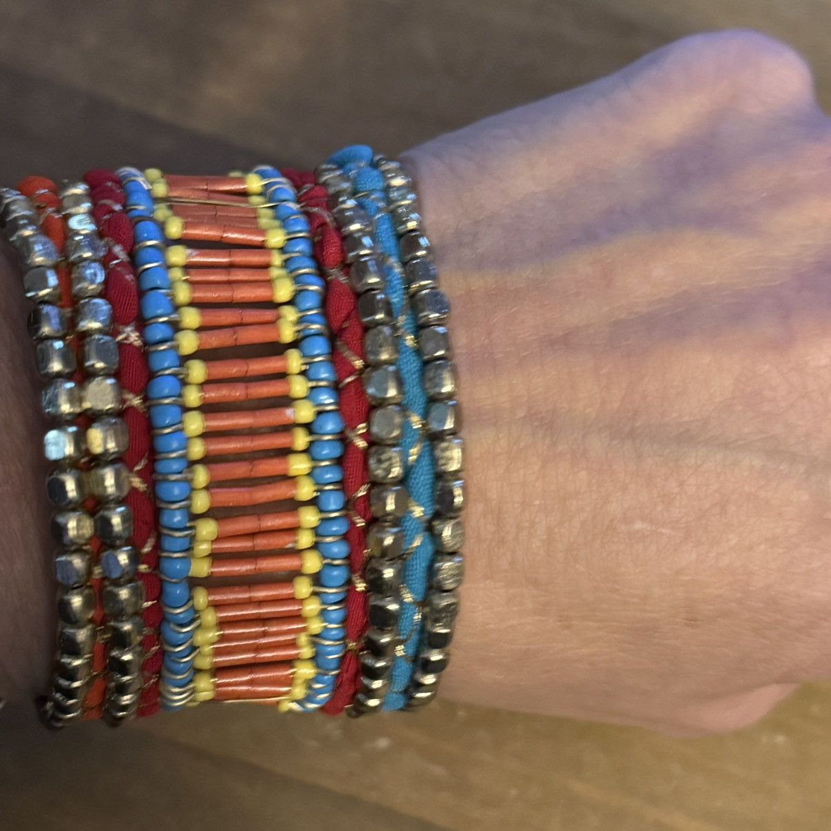 Other Multicolor beaded wide boho cuff bracelet Size ONE SIZE - 2 Thumbnail