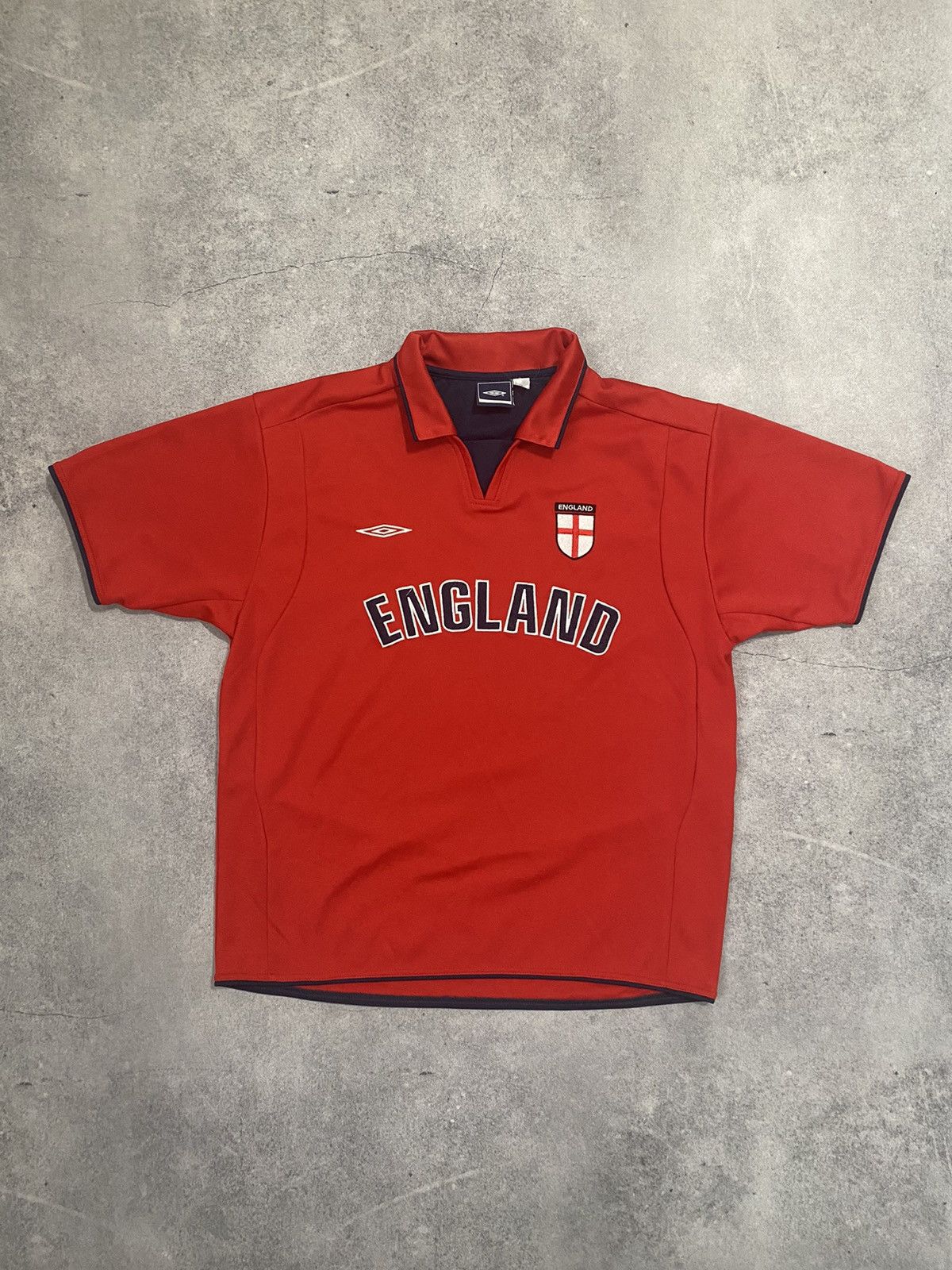 Umbro × Vintage Vintage 00s Umbro England Polo Jersey Big Logo Size US M / EU 48-50 / 2 - 1 Thumbnail