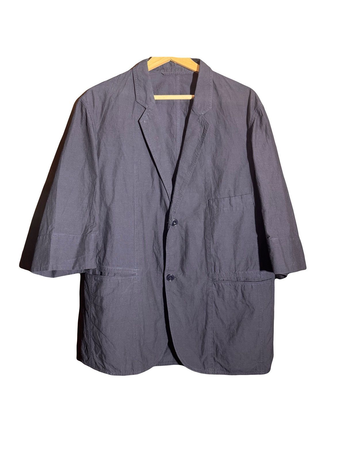 Lemaire lemaire short sleeves blazer jacket in navy cotton 48 Size US M / EU 48-50 / 2 - 1 Thumbnail