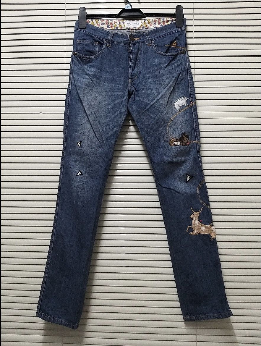 Issey Miyake ICONIC🔥ISSEY MIYAKE TSUMORI CHISATO EMBROIDERY ANIMAL DENIM Size US 28 / EU 44 - 1 Thumbnail