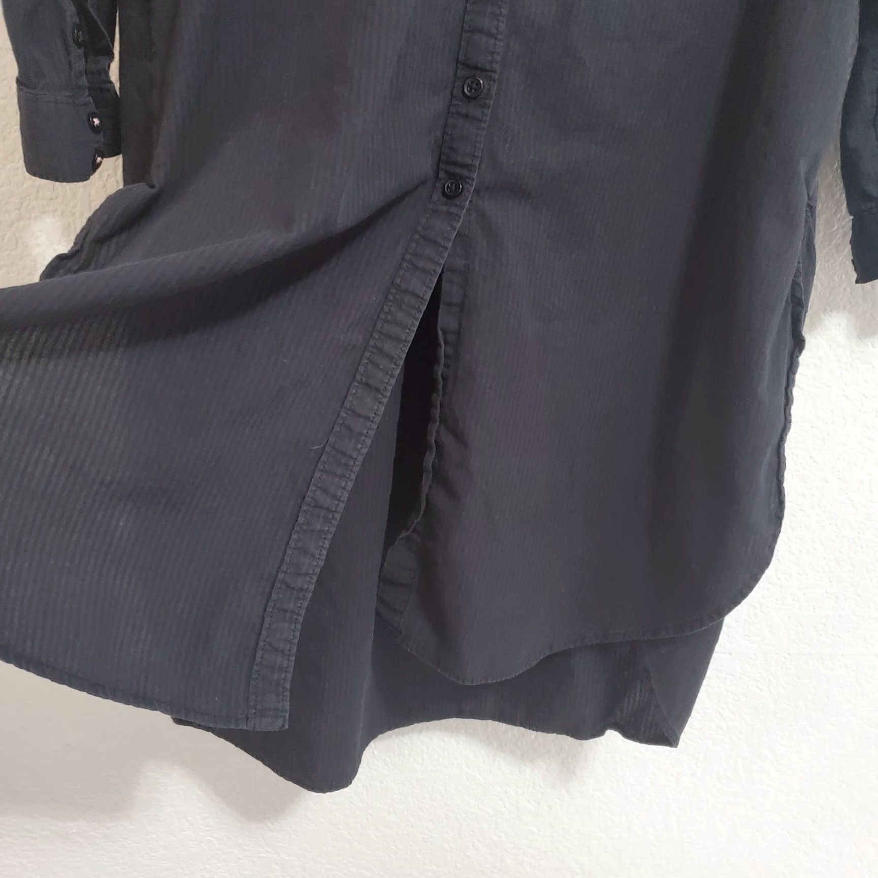 Anthropologie Maeve Anthropologie Shirt Dress Women S Black Midi Cotton Long Sleeve Collared Size S / US 4 / IT 40 - 7 Thumbnail