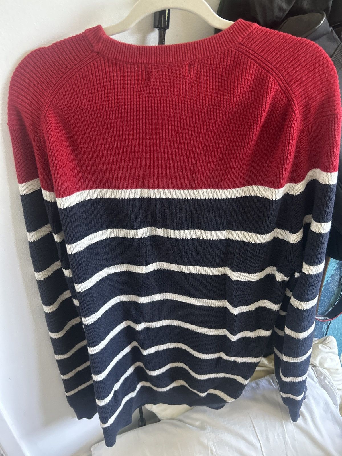 Nautica Nautica long sleeve sweater: Blue and white striped Crewneck Size US L / EU 52-54 / 3 - 4 Thumbnail