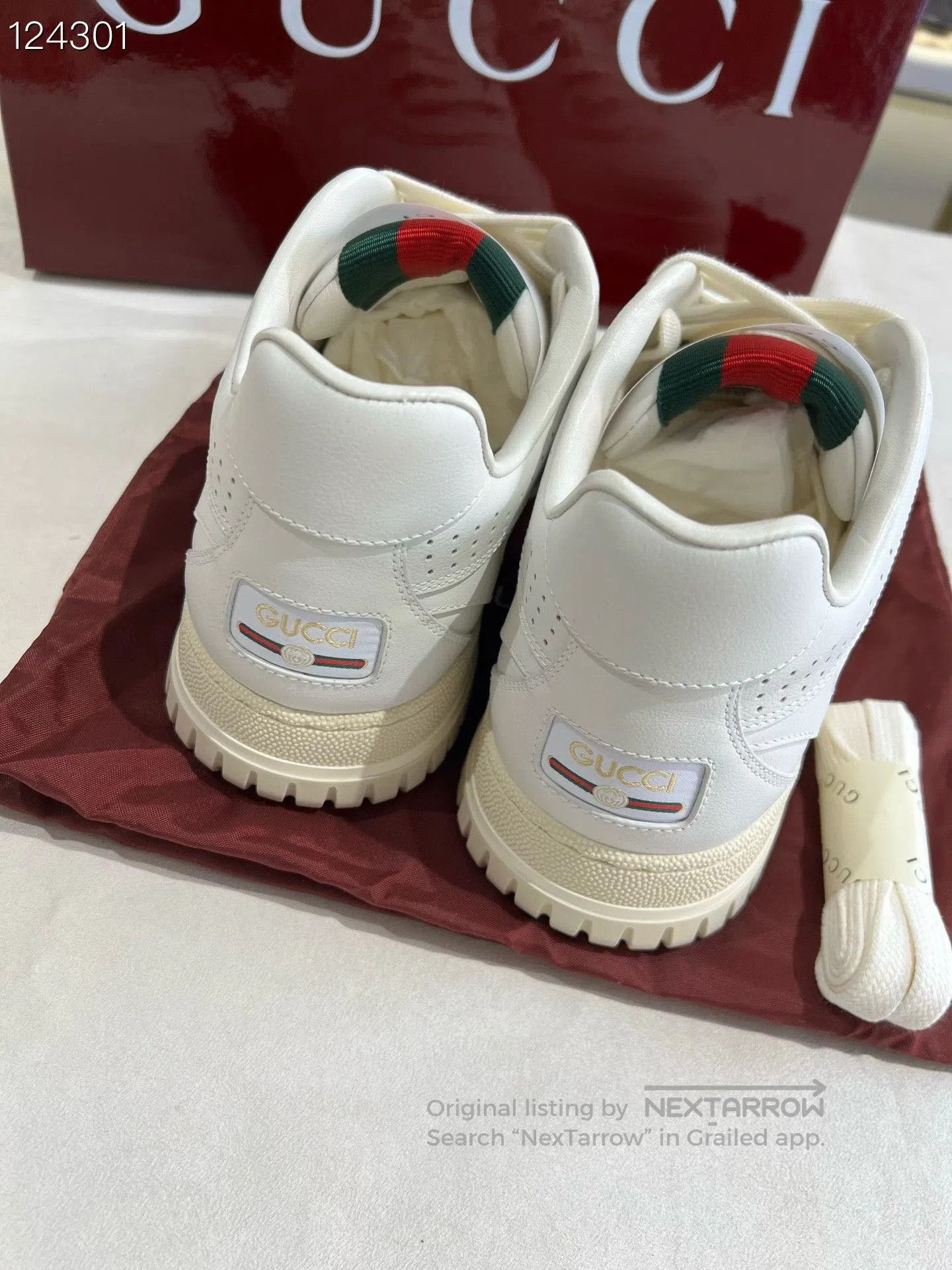 Gucci Gucci Red Green Stripe White Sneakers. Size US 9 / EU 42 - 4 Thumbnail