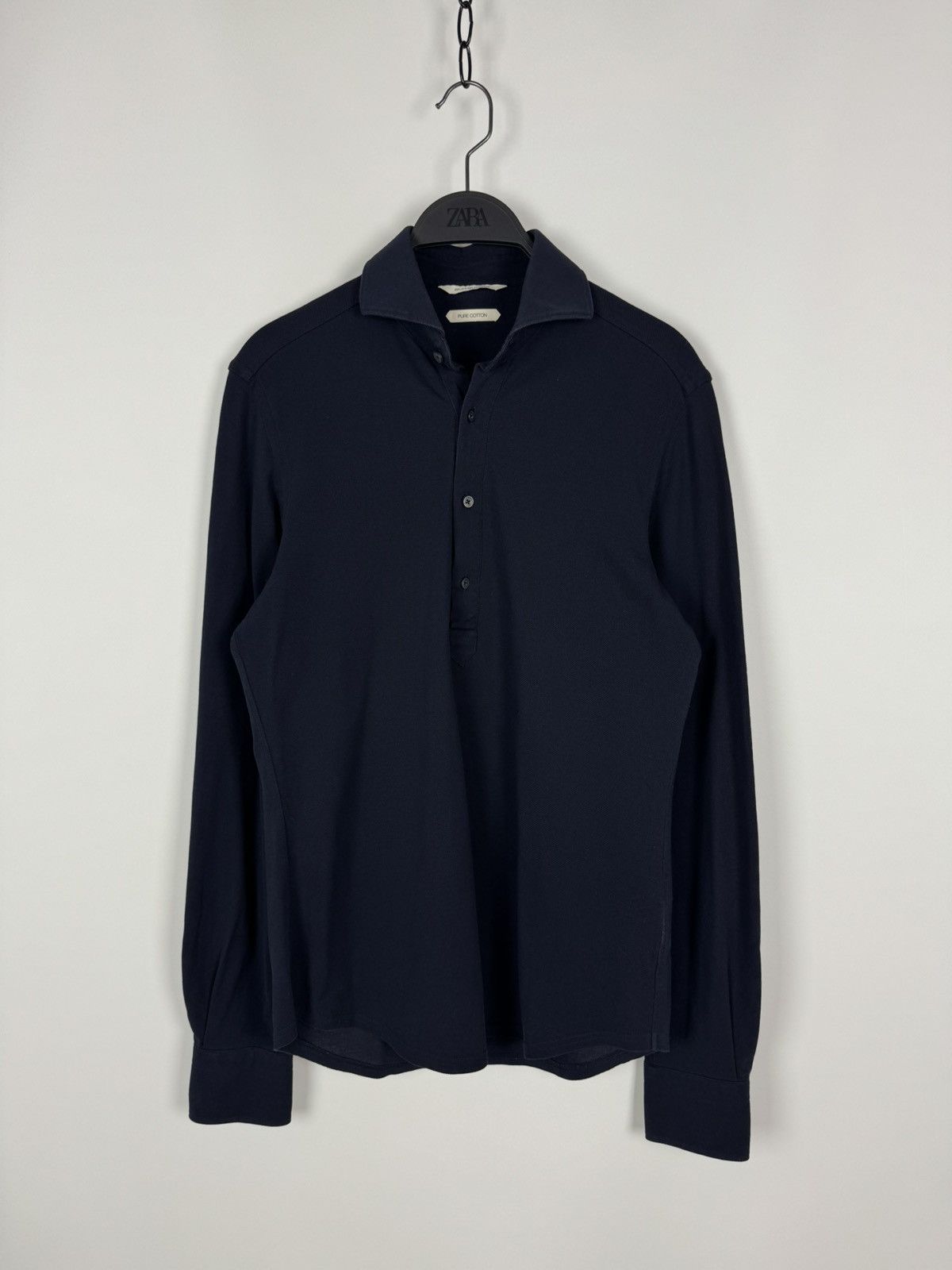 Suitsupply Suitsupply Pure Cotton Collar Long Sleeve Polo Size US M / EU 48-50 / 2 - 1 Thumbnail