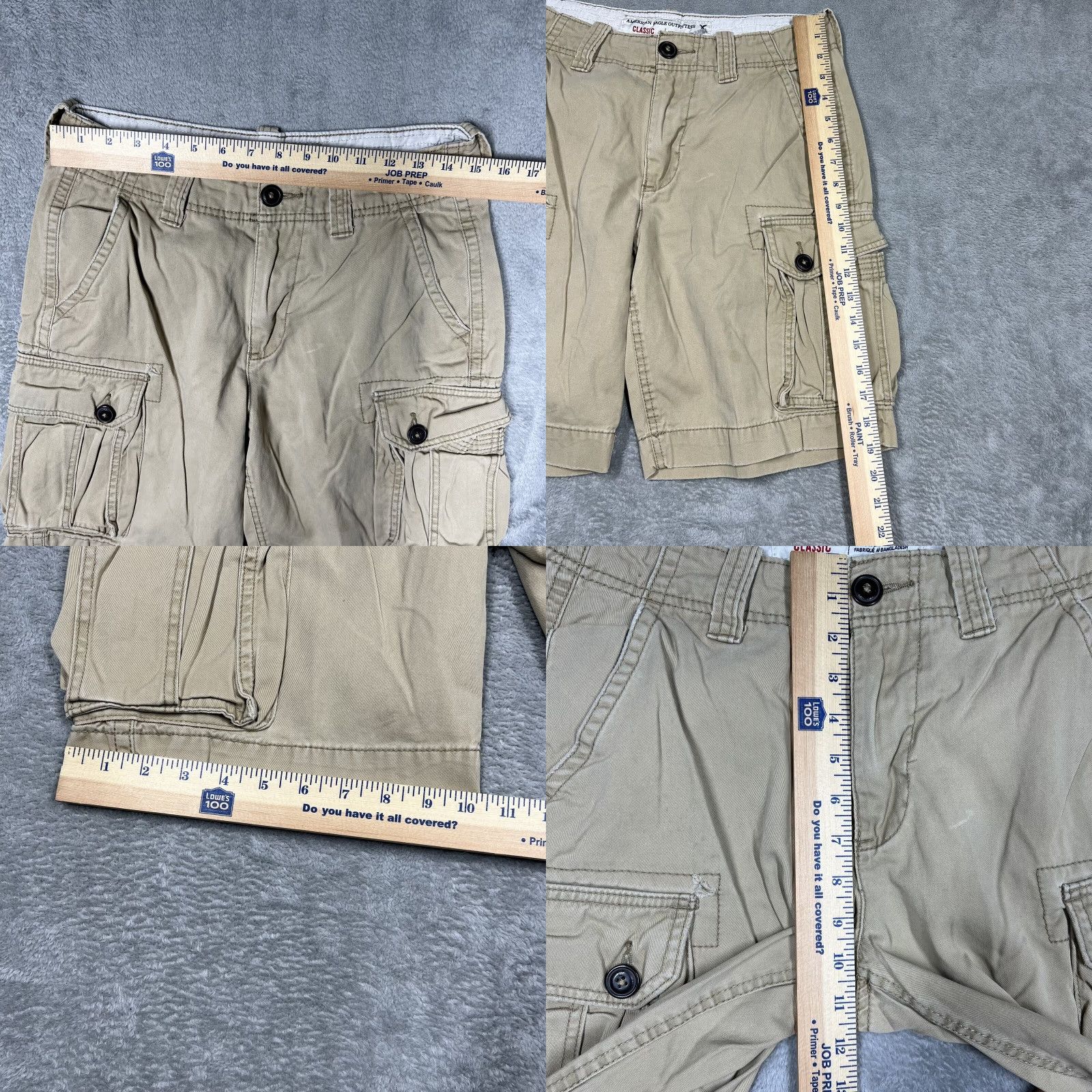American Eagle Outfitters American Eagle Outfitters Cargo Shorts Mens 28 Khaki 9" Inseam Belt Loops 5-Pocket Classic - Mens Size US 28 / EU 44 - 9 Thumbnail