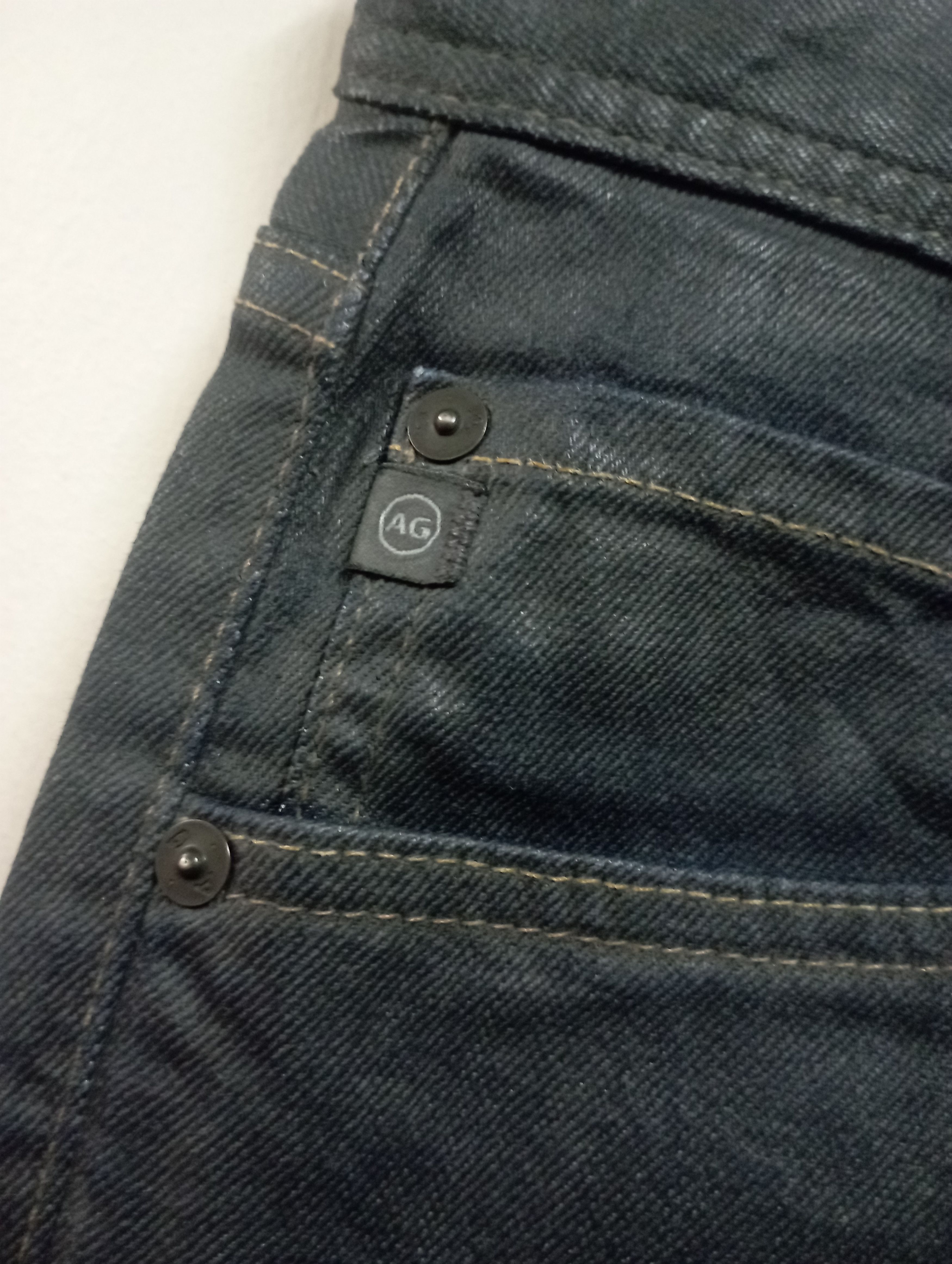 AG Adriano Goldschmied Black Wax Jeans Made In USA Wax Jeans Adriano Goldschmied Size US 34 / EU 50 - 7 Thumbnail