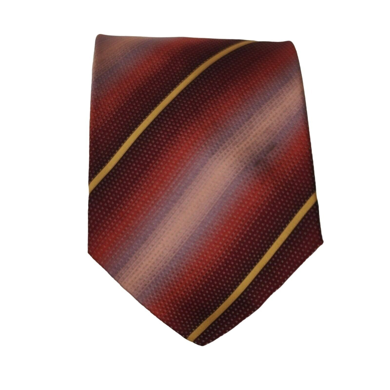 Calvin Klein Calvin Klein Silk Tie Necktie Red Gold Stripe Made in Italy Size ONE SIZE - 1 Thumbnail