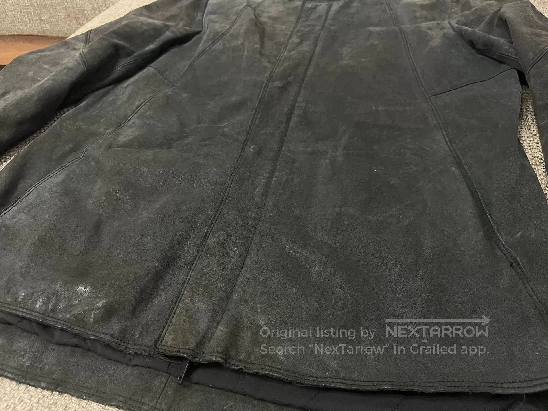 Vintage Vintage Heavy Wash Leather Jacket. Size US XXL / EU 58 / 5 - 5 Thumbnail