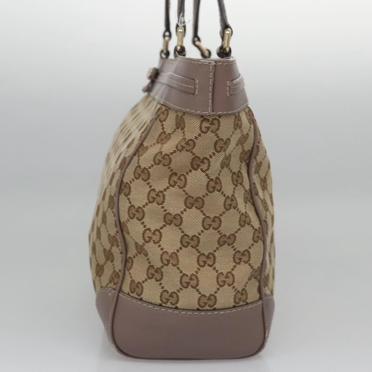 Gucci GUCCI GG Canvas Tote Bag Beige Gold Size ONE SIZE - 4 Thumbnail