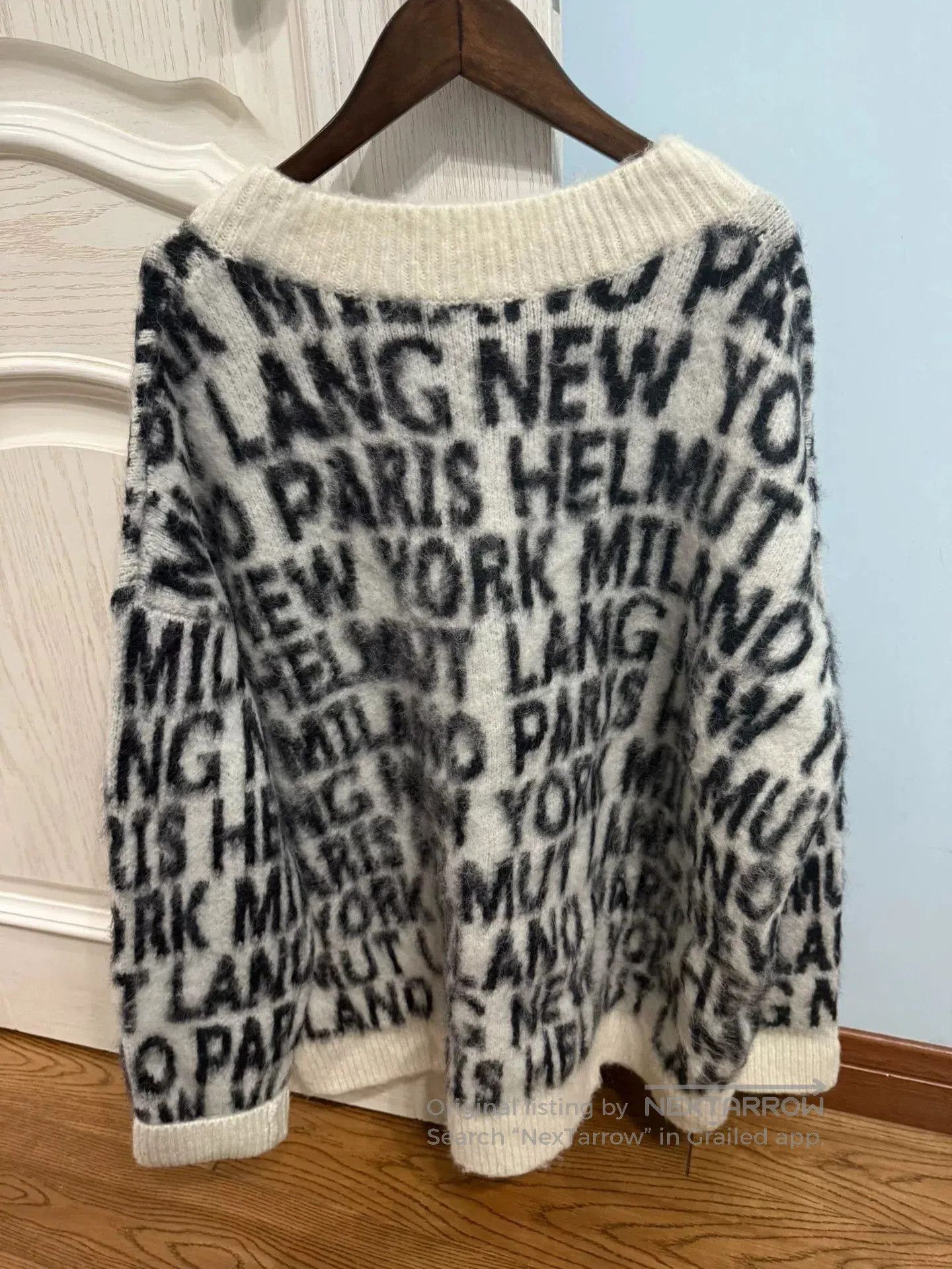 Helmut Lang Helmut Lang Fuzzy Sweater in Black and White. Size S / US 4 / IT 40 - 5 Thumbnail