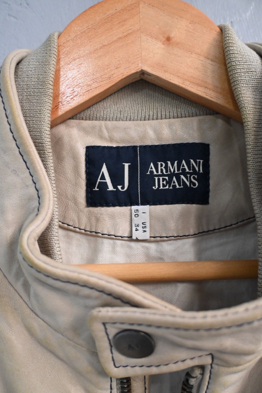 Emporio Armani Emporio Armani 2000’s natural distressed lamb leather jacket Size US M / EU 48-50 / 2 - 13 Thumbnail