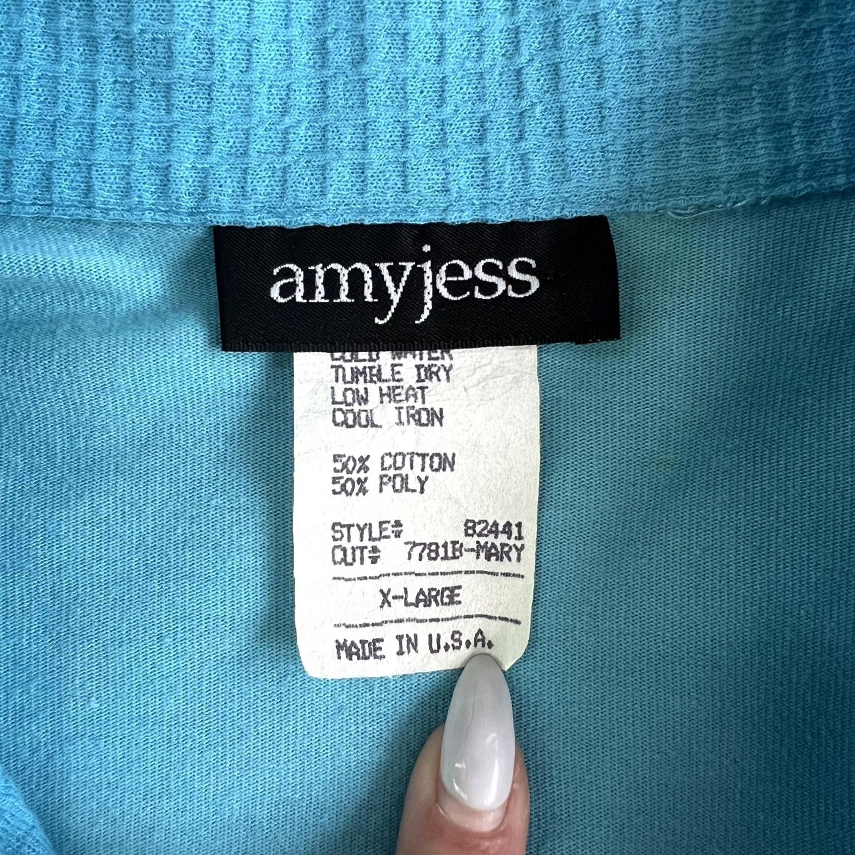 Vintage amyjess Shirt Womens XL Blue Garden Watering Can Button Long Sleeve Top USA Size XL / US 12-14 / IT 48-50 - 4 Thumbnail