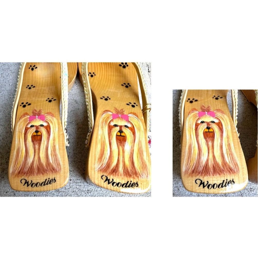 Other Woodies Yorkie Sandals Size 6 Heels Paw Print Throngs Long H Size US 6 / IT 36 - 3 Thumbnail
