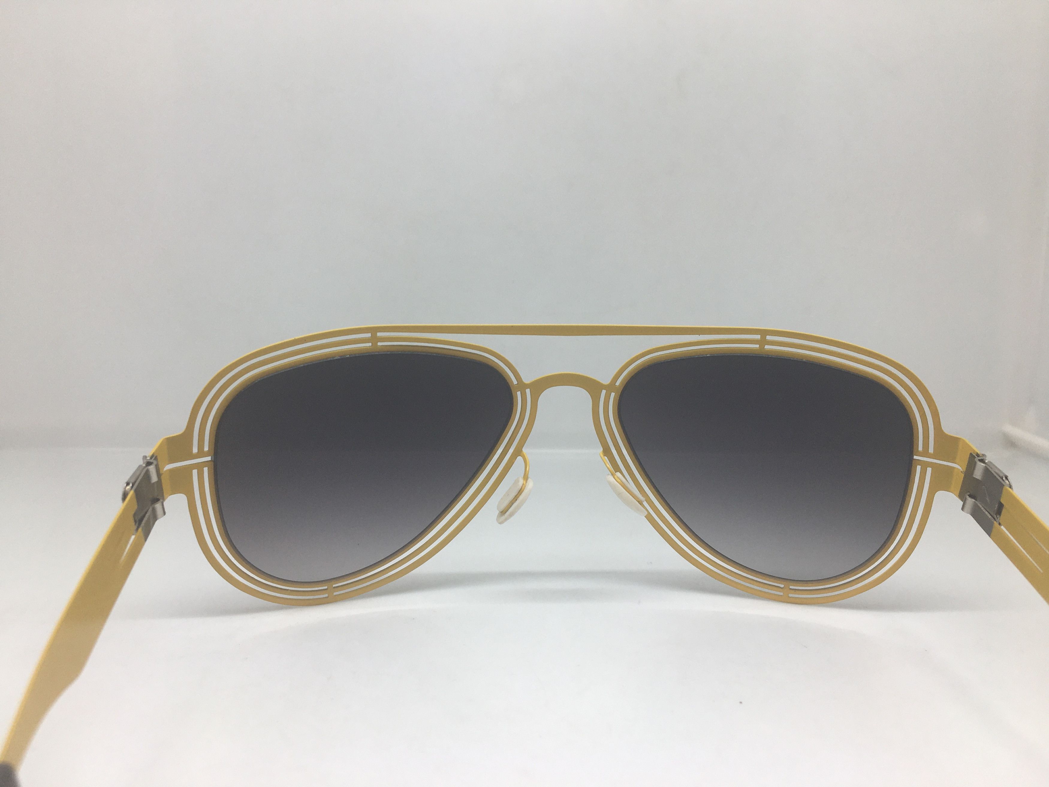 Other Silver Yellow Alloy Aviator Sunglasses Frame Pilot Size ONE SIZE - 4 Thumbnail