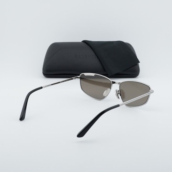 Balenciaga Balenciaga BB0277S 003 Unisex Sunglasses Ruthenium Rectangle Size ONE SIZE - 10 Thumbnail