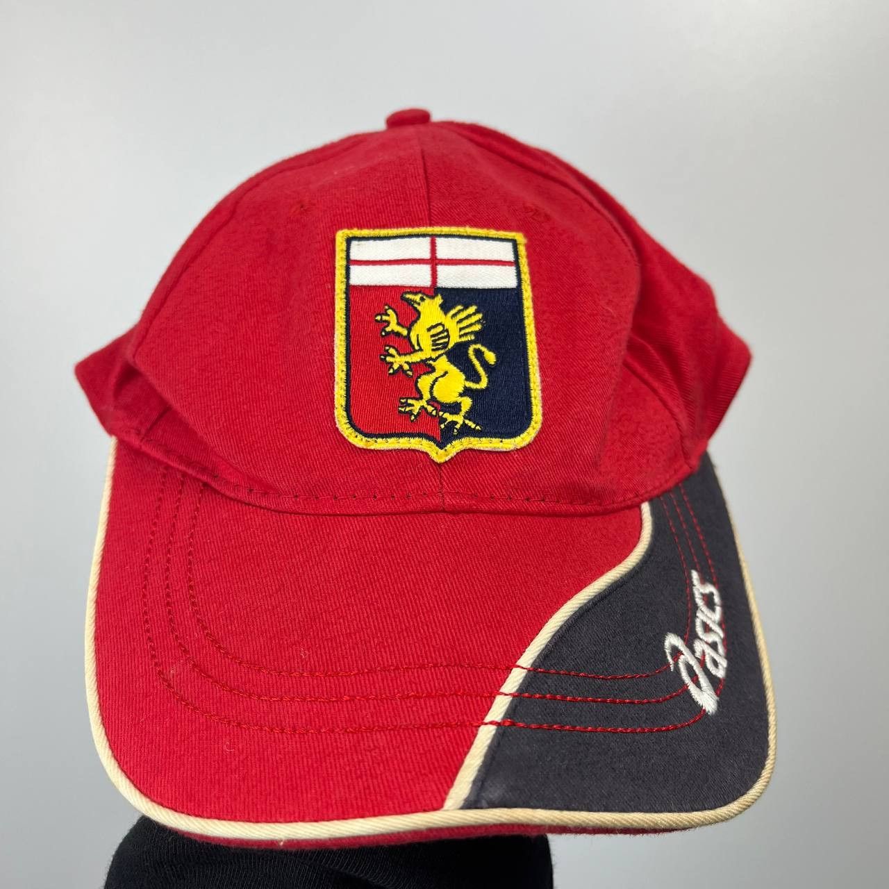 Asics Genoa CFC Football Cap Hat Asics Italy Soccer Adjustable Red Size ONE SIZE - 2 Thumbnail