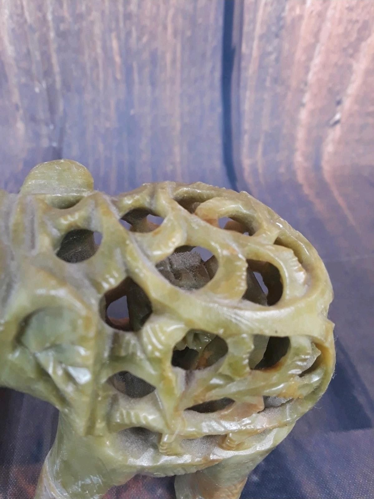 Other 2 Vtg Soapstone "Mother Elephants w Babies" Inside Size ONE SIZE - 4 Thumbnail