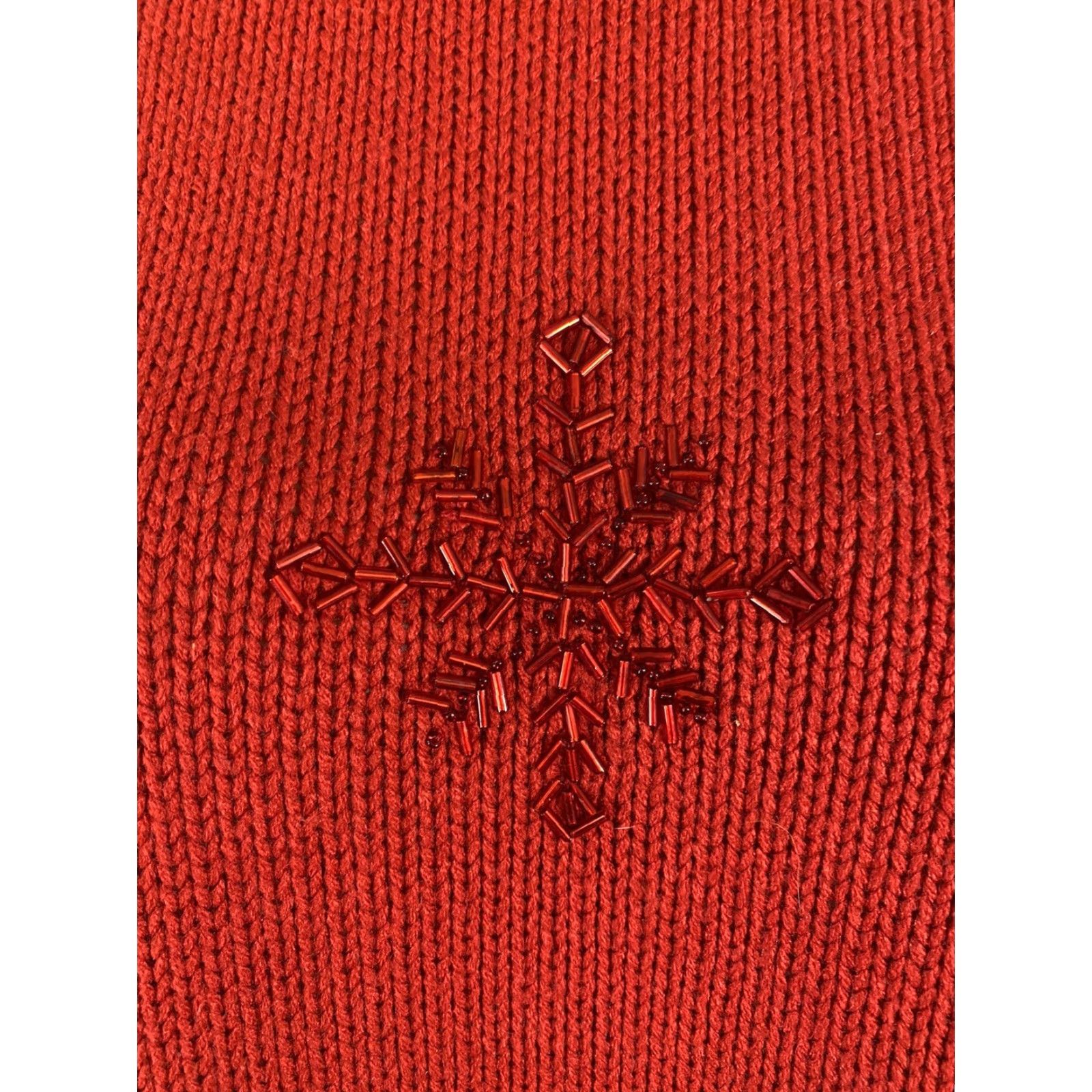 Cherokee VINTAGE Cherokee Collection Red Cable Knit Beaded Snowflake Turtleneck Sweater M Women Size M / US 6-8 / IT 42-44 - 5 Thumbnail