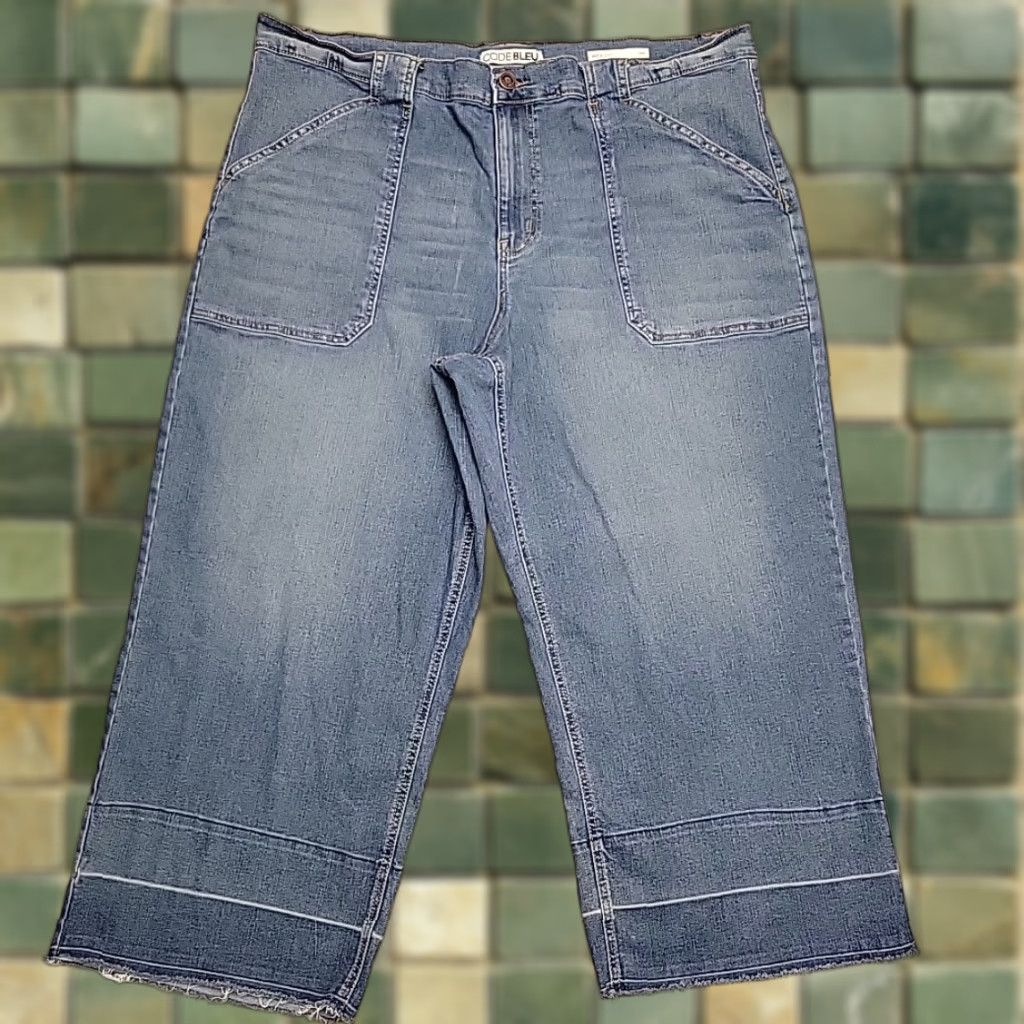 Vintage Code Bleu Wide Leg Jeans Women 18W Blue Denim High Rise Y2K 90s Pants Wide-Leg Jeans Women 18W Blue Denim High Rise Y2K 90s Size 40" / US 18 - 1 Thumbnail
