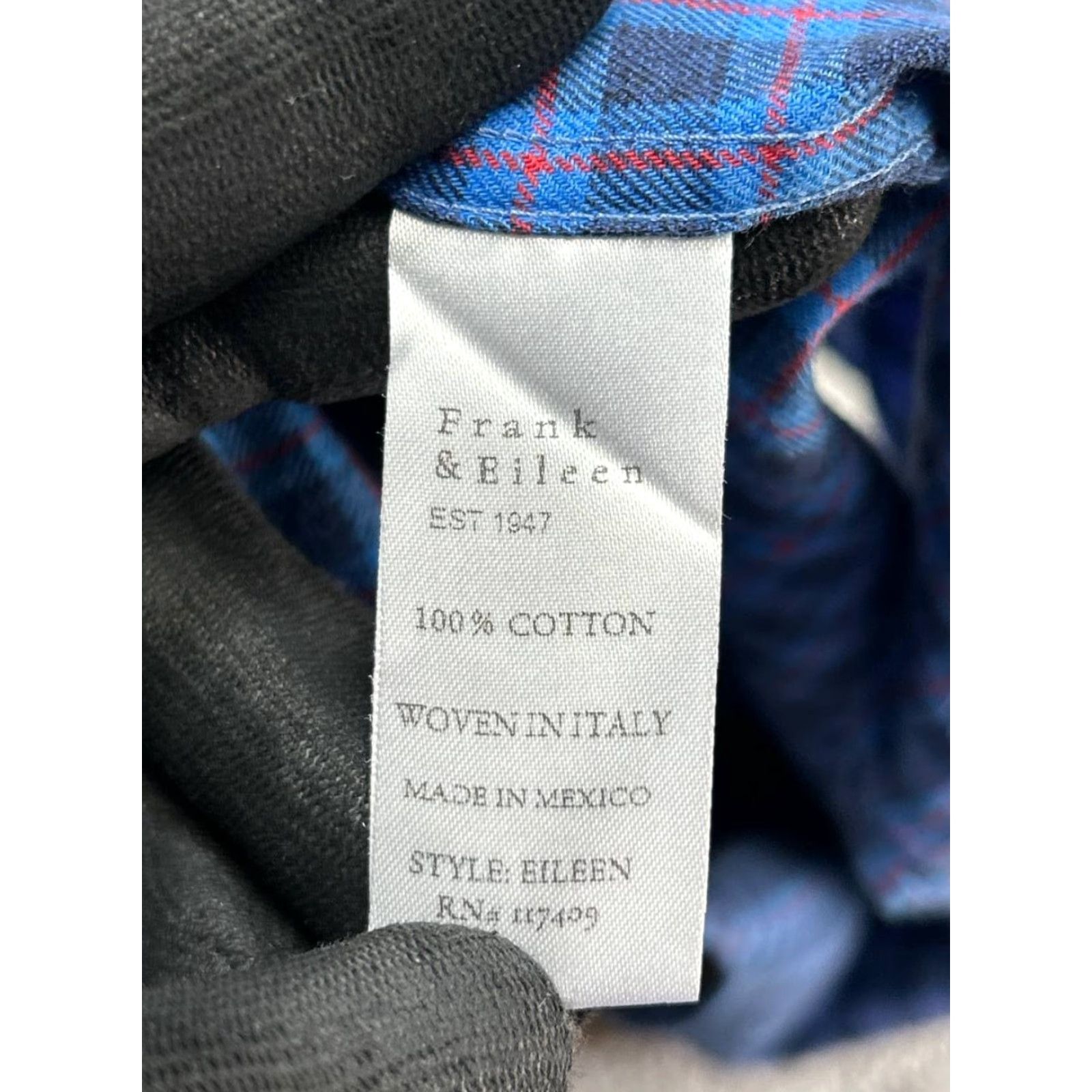 Vintage Frank And Eileen Shirt Womens Medium Blue Cotton Plaid Flannel Button Up Size M / US 6-8 / IT 42-44 - 7 Thumbnail