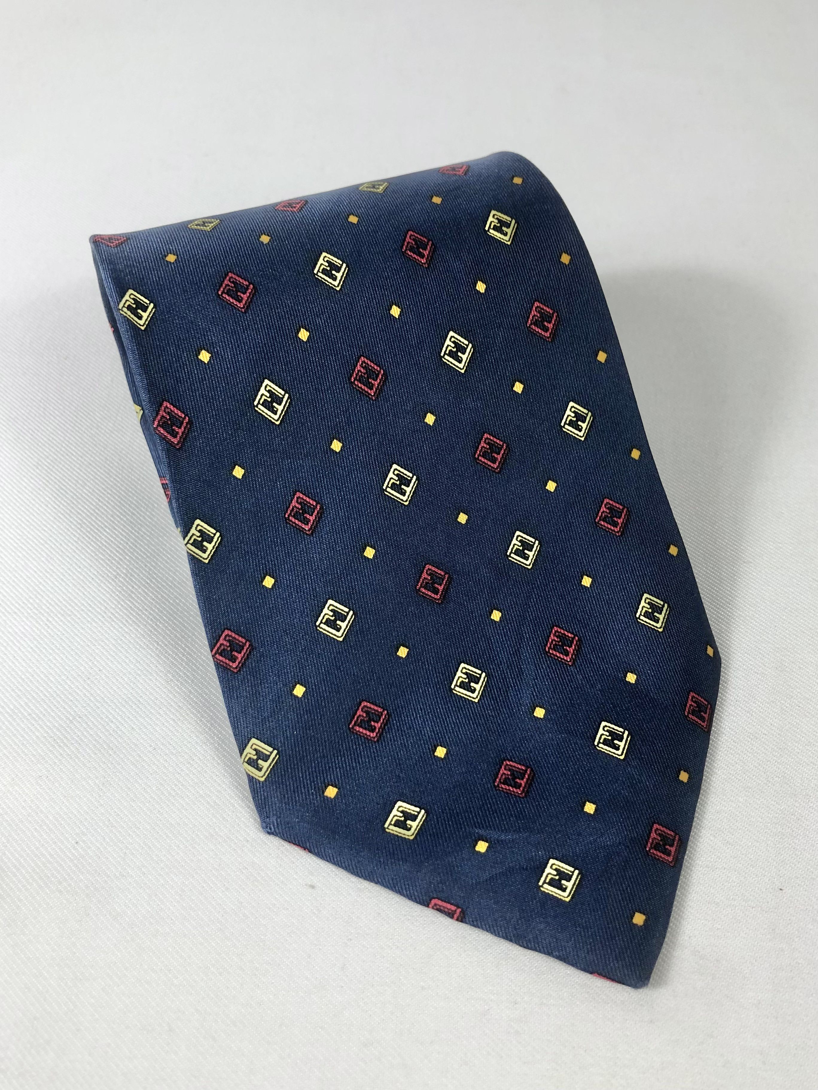 Fendi Rare Fendi Cravatte Monogram Silk Tie Made in Italy Size ONE SIZE - 1 Thumbnail