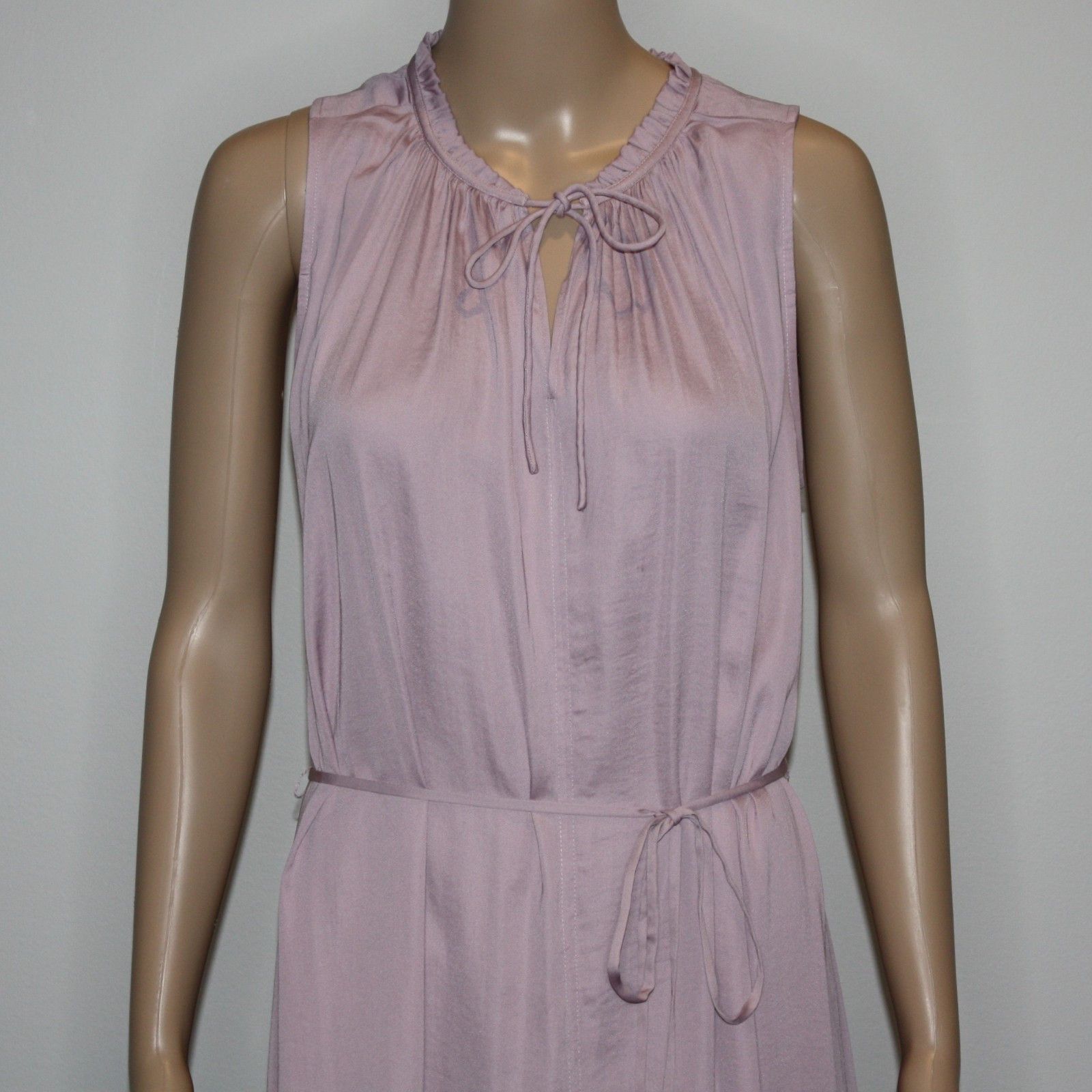 Loft Sleeveless Ruffle Tie Waist Dress in Mauve Color and size M Size M / US 6-8 / IT 42-44 - 6 Thumbnail