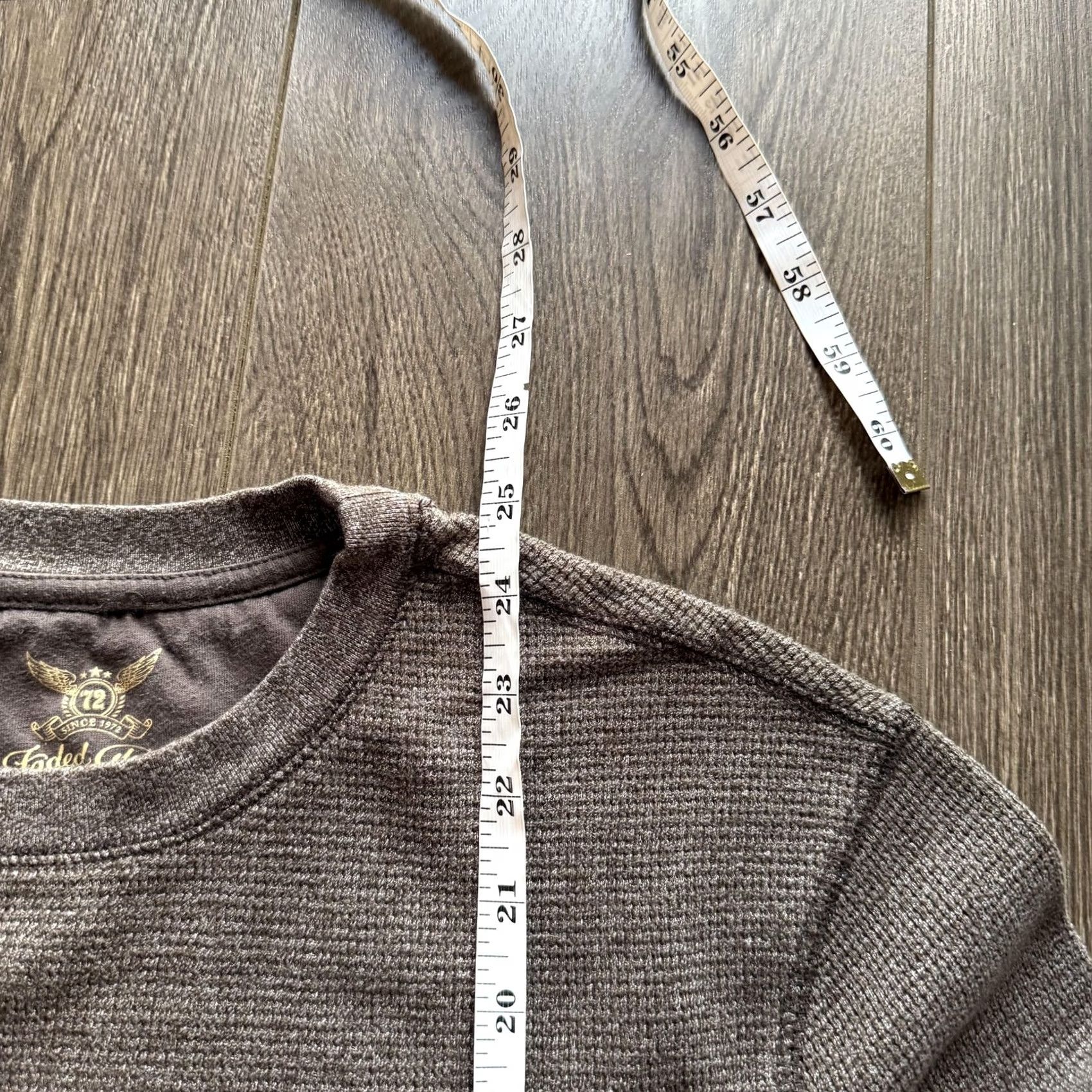 Faded Glory Y2K Brown Thermal Shirt Mens M Long Sleeve Waffle Knit Crewneck Tee Size US M / EU 48-50 / 2 - 7 Thumbnail