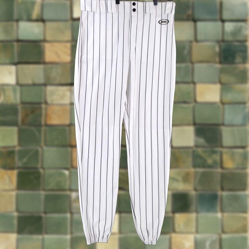 Vintage Bike Athletic Baseball Pants Pinstriped Mens L 34 x 29.5 White Sports Pants Mens L Baseball Pinstriped White 34 x 29.5 Pants Size US 33 - 1 Thumbnail