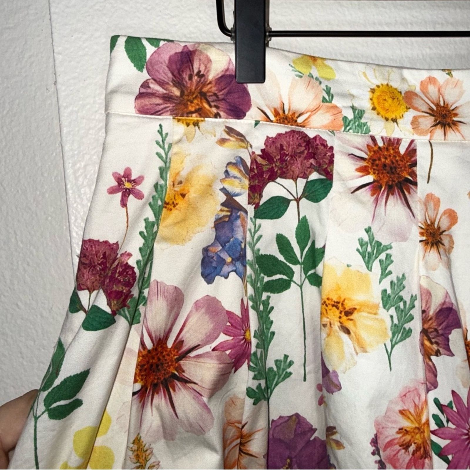 Talbots TALBOT spring Easter floral cotton full length maxi skirt 14 Size 36" / US 14 / IT 50 - 4 Thumbnail