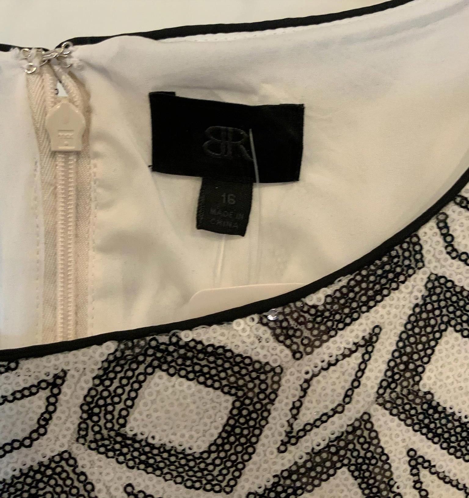 Banana Republic Banana Republic Black and White Geometric Dress - Size 16 Size L / US 10 / IT 46 - 3 Thumbnail