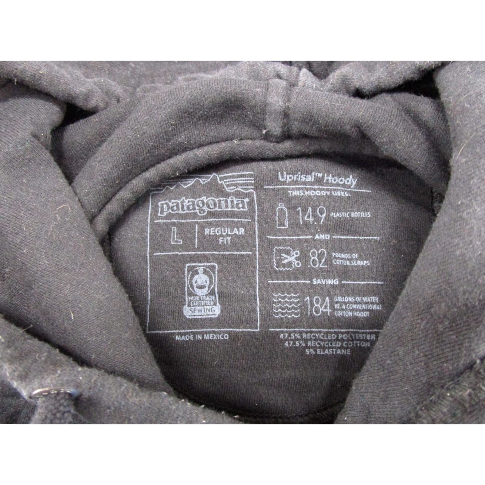 Patagonia Patagonia Hoodie Men L Black Logo Uprisal Fitz Roy Horizons Pullover Hooded Crew Neck Fleece Cotton Polyester Size US L / EU 52-54 / 3 - 3 Thumbnail