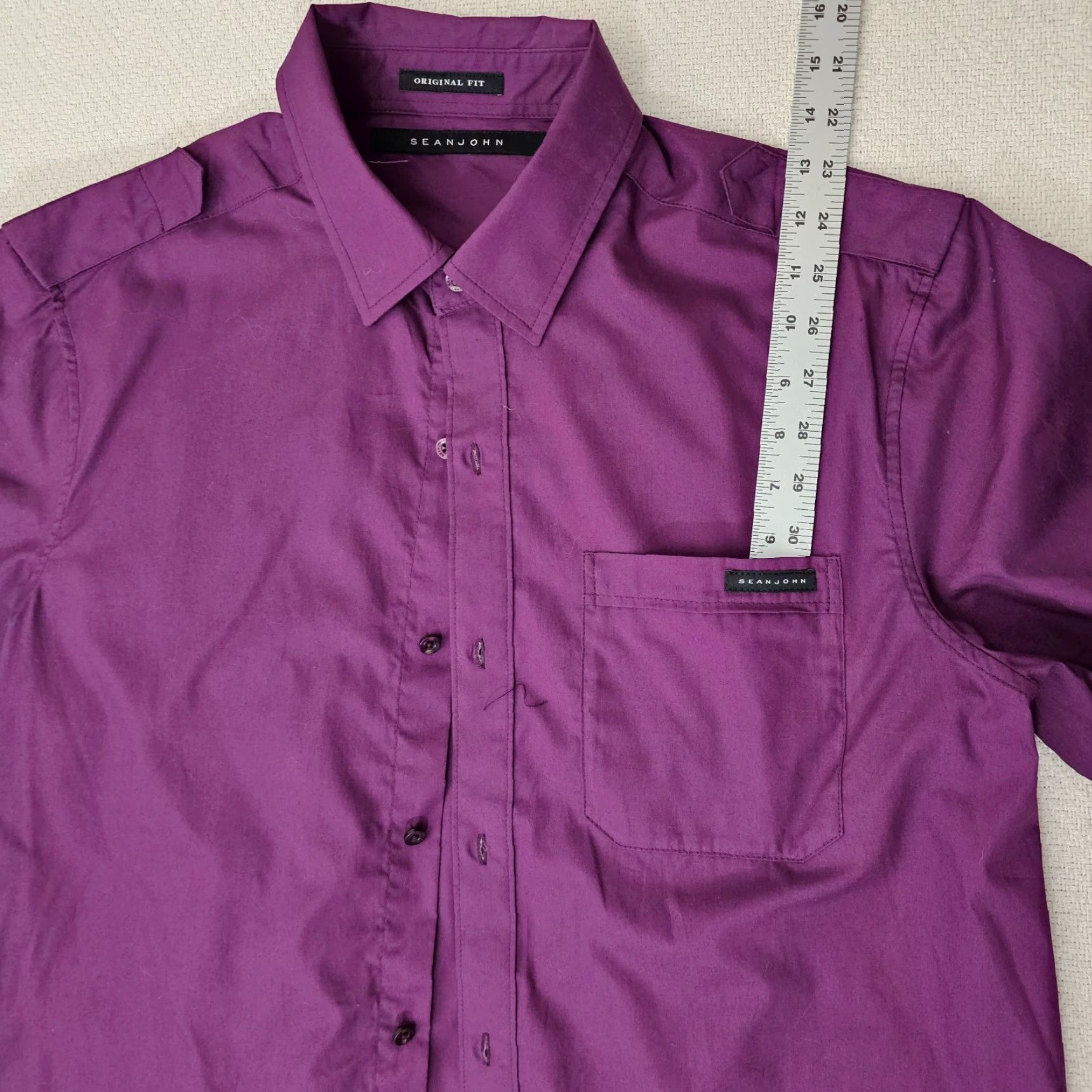 Sean John Sean John Shirt Mens Size L Button-Up Long Sleeve Pocket Purple Confident Fit Regular Size US L / EU 52-54 / 3 - 3 Thumbnail